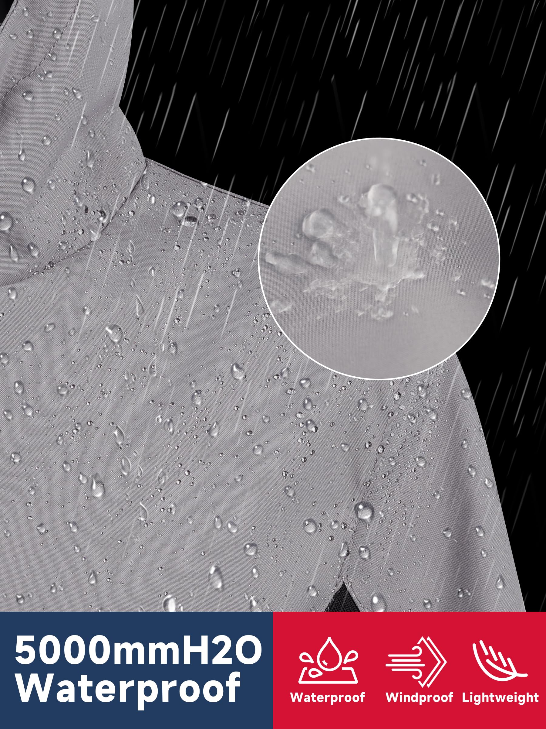 Vestes de Pluie Imperméables Coupe Vent pour Enfants Garçons Filles avec Capuche