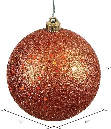 Vista 153 de Vickerman Adorno de bola de caramelo rojo de 12 pulgadas, inastillable y resistente a los rayos UV, confiable y listo para colgar, adornos rojos
