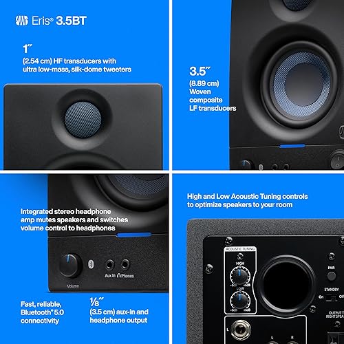 Miniatura 4 de PreSonus Eris 3.5BT (2da generación) - Monitores de estudio de campo cercano de 3.5" con Bluetooth