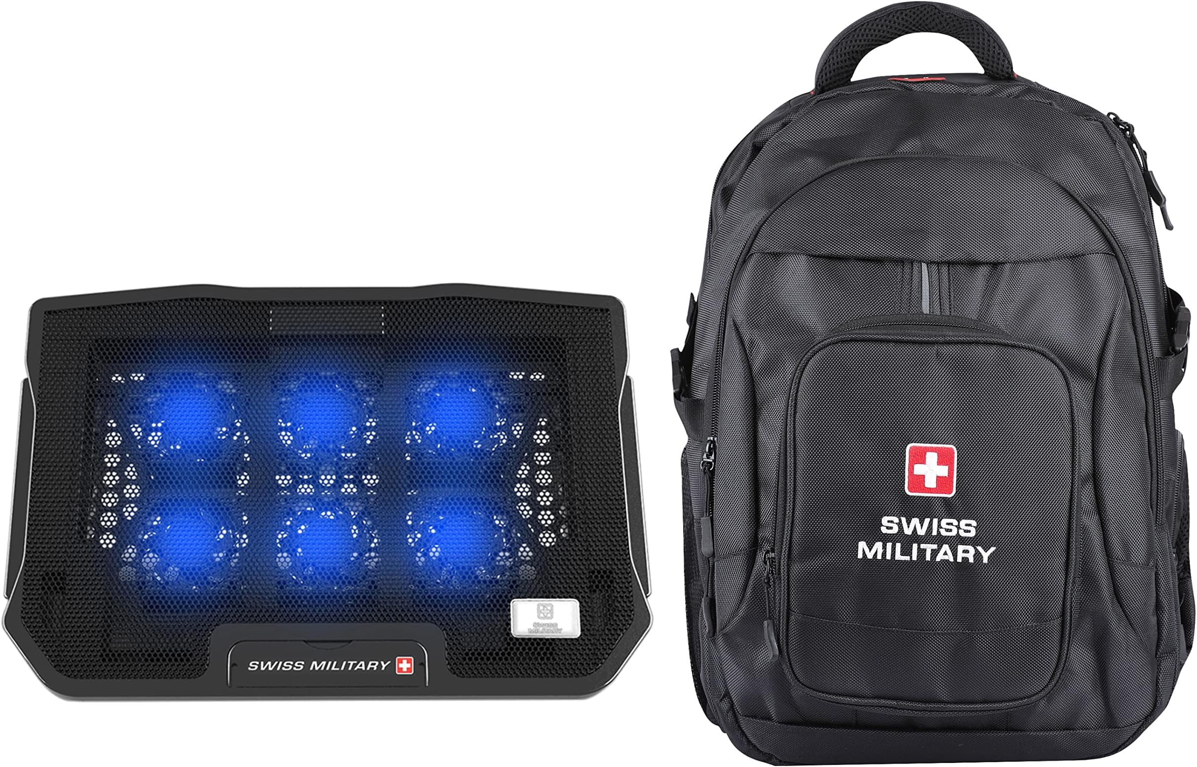 SWISS MILITARYCombo Pack of Laptop Cooling Flexi Stand and Laptop Backpack