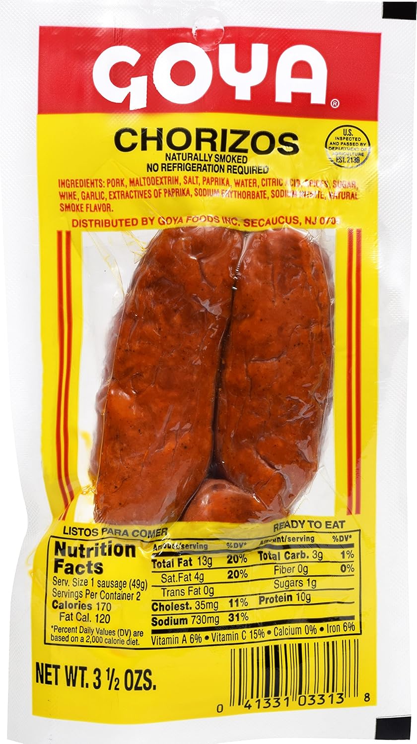 Goya Naturally Smoked Chorizos, 3.5 oz Grocery & Gourmet Food