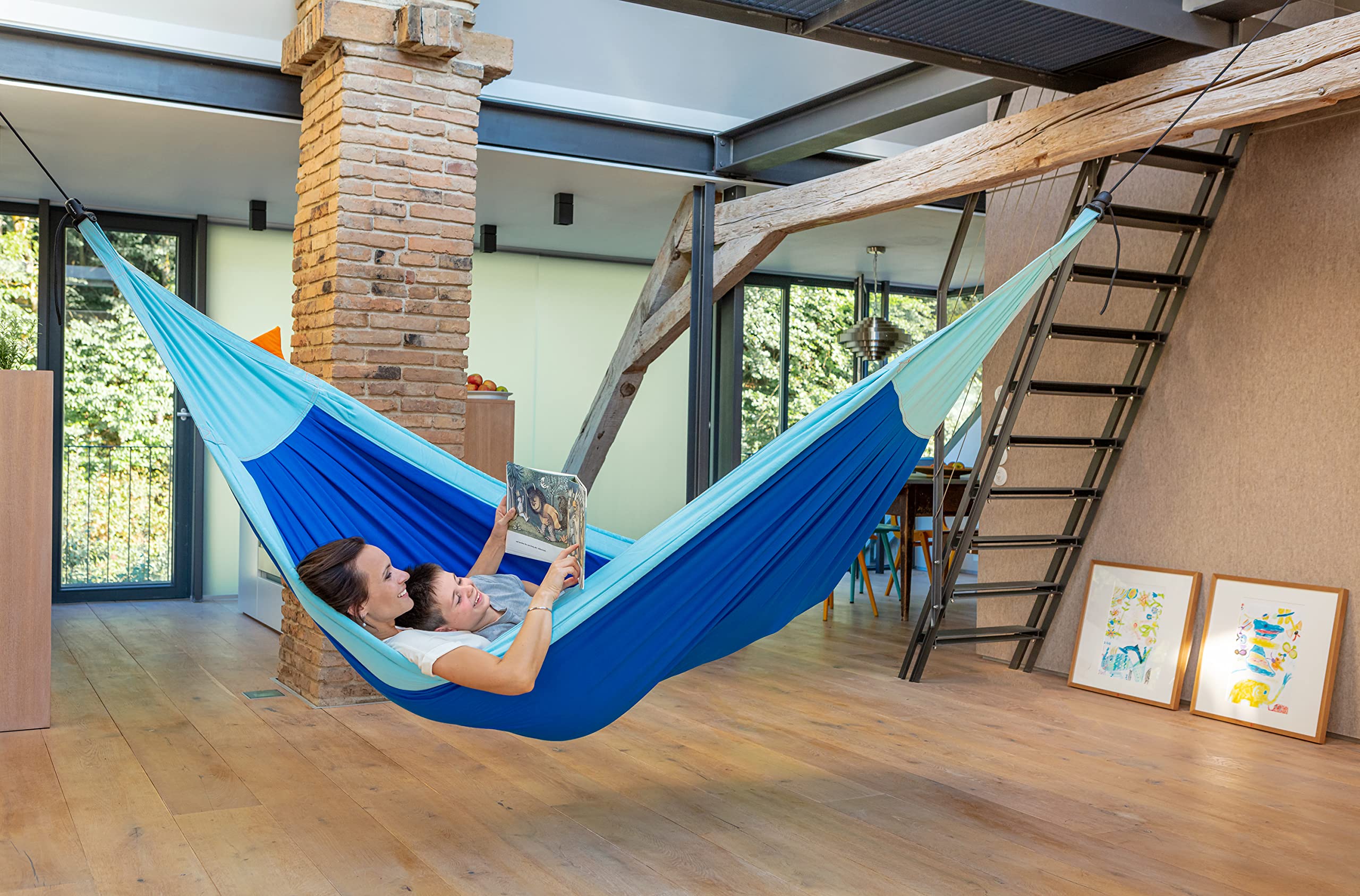 Hamac Enfant en Coton Bio LA SIESA Moki Dolphy Max avec Fixation intégrée