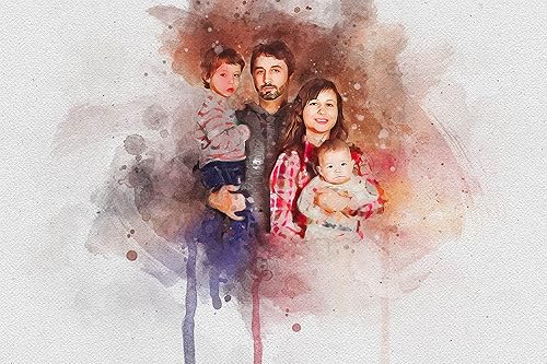 Pintura de retrato familiar personalizado sobre lienzo Regalo de cumpleaños Regalo memorable Retrato familiar Impresión en lienzo