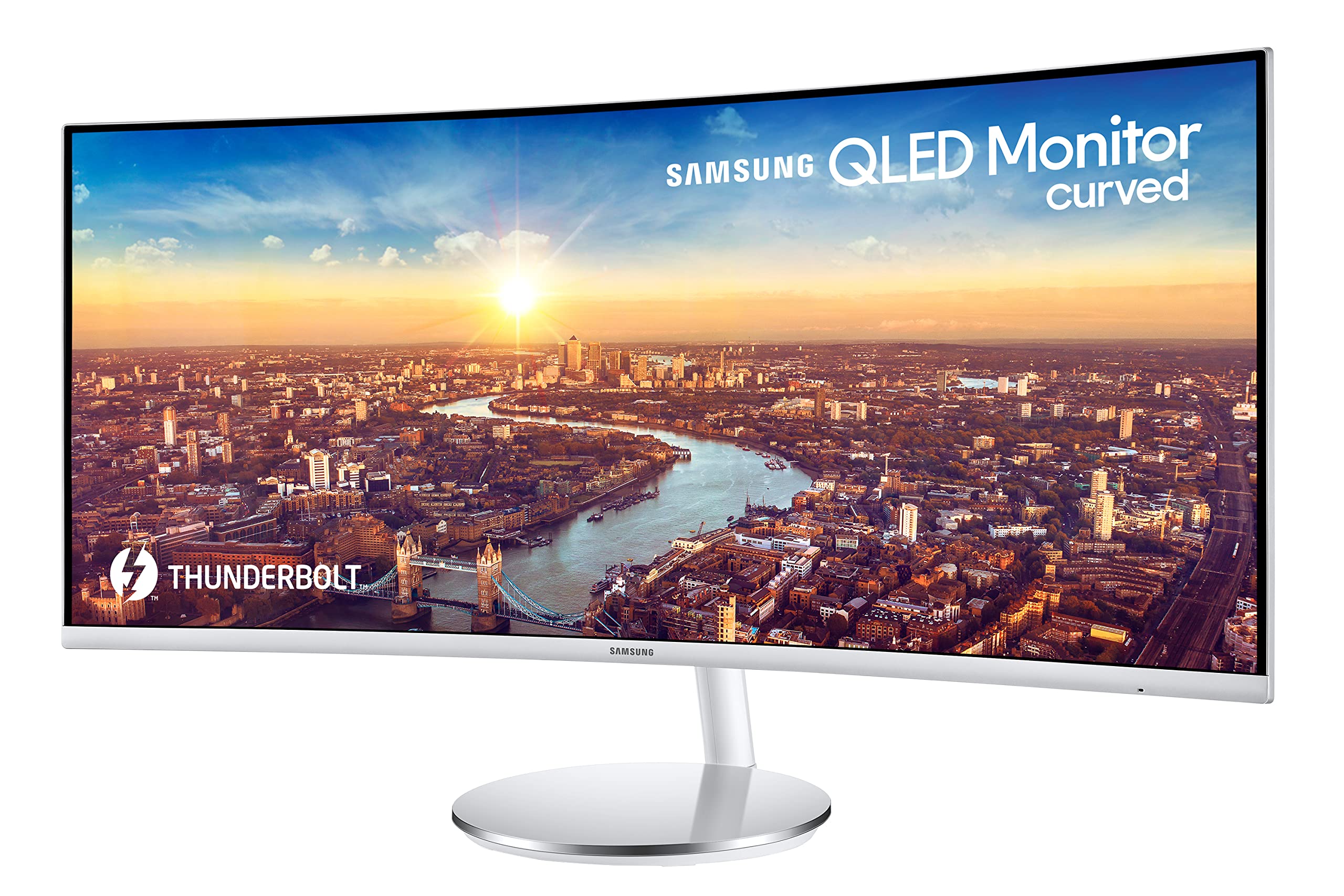 Samsung Monitor CJ79 (C34J791), Curvo (1500R), 34", 3440x1440 (Ultra WQHD), 21:9, VA, 100 Hz, 4 ms, HDMI, USB, Display Port, Thunderbolt 3, Casse Integrate, HAS, PIP e PBP, Bianco