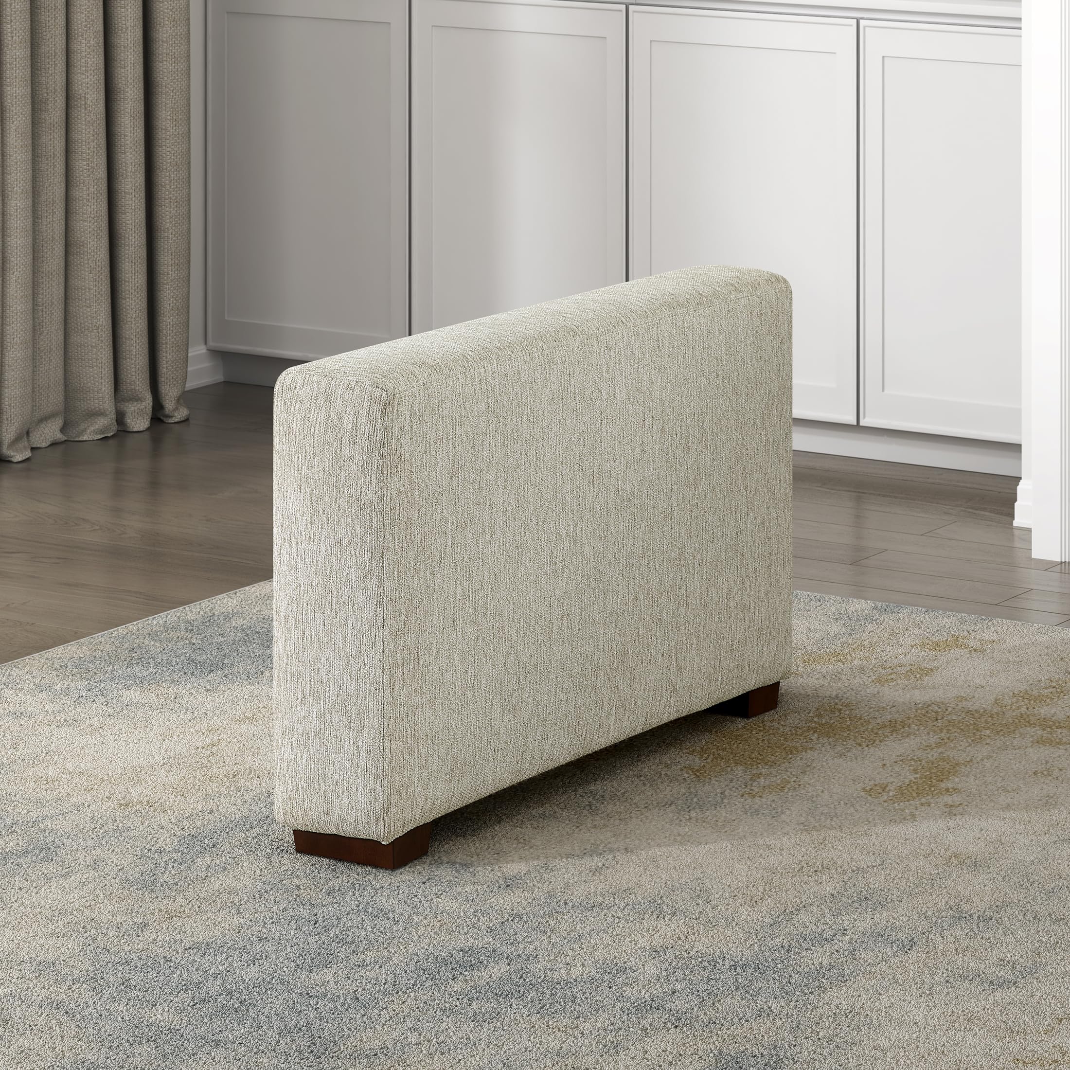 Lexicon Modular Sectional Sofa, Module for Sectional Couch, Two Arms, Microfiber Sand