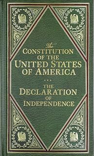 US Constitution Book with Declaration of Independence - Deluxe Hardbound Edition, Gold Foil Accents, Archival Paper
