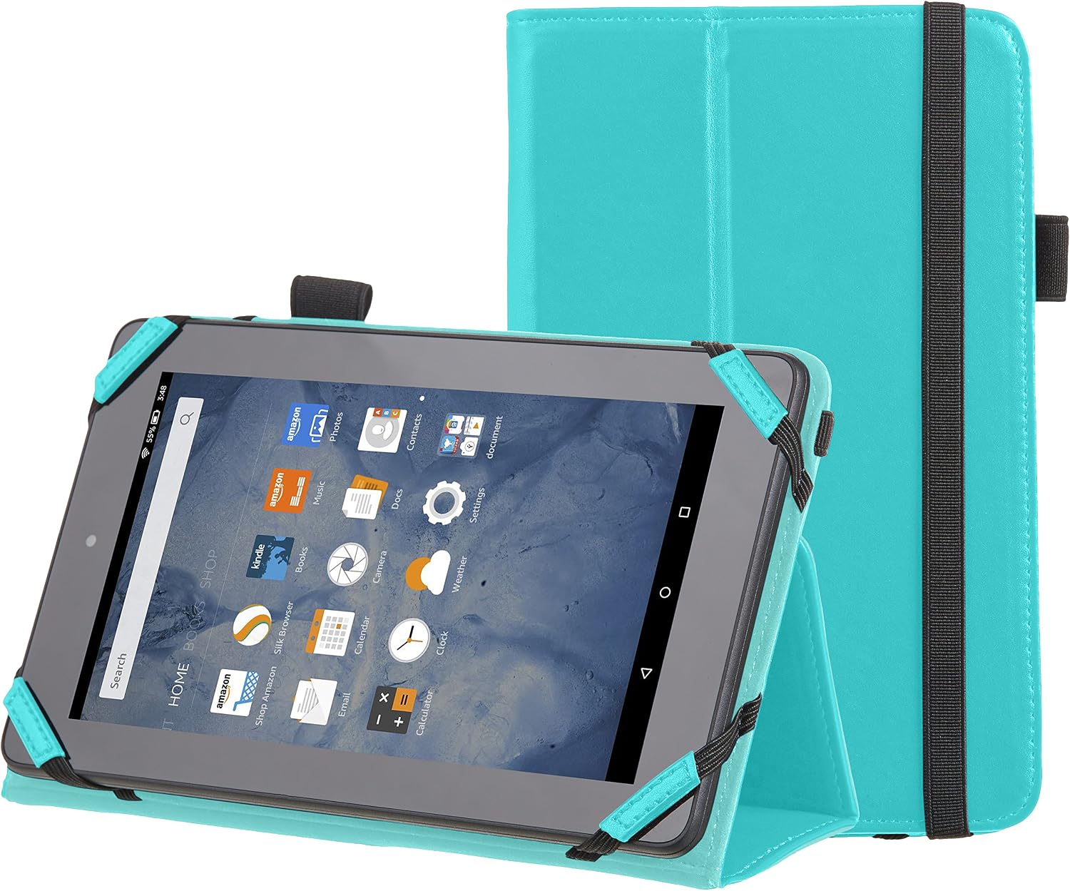 Amazon Basics Kindle Fire Standing Case for 2015 Model - 7 Inch, Turquoise