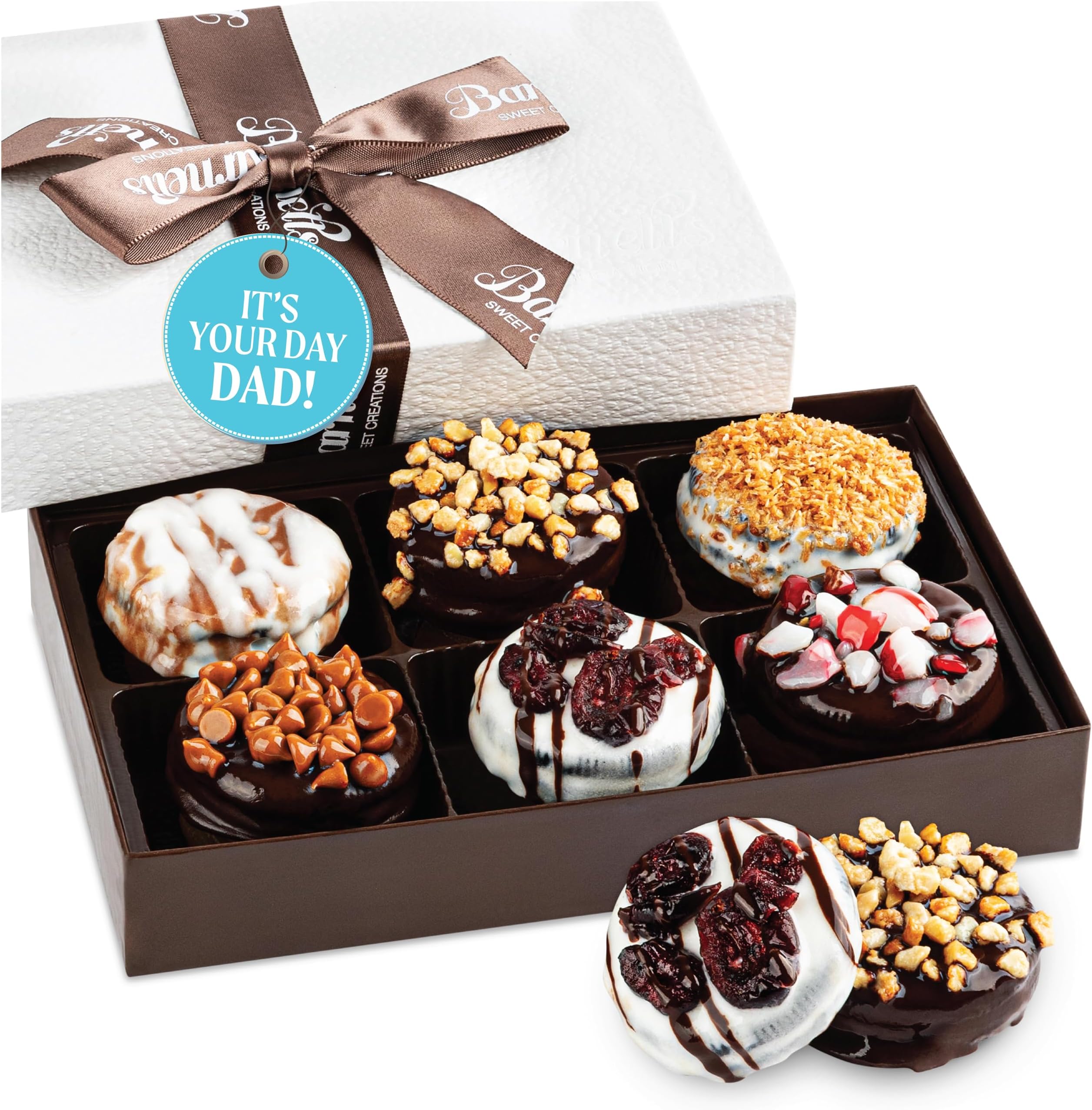Gift Basket Of 6 Chocolate Cookies For Valentine's Day, Covered Gourmet Candy Gift Box For Food Delivery, Cookie Gift Ideas Pair