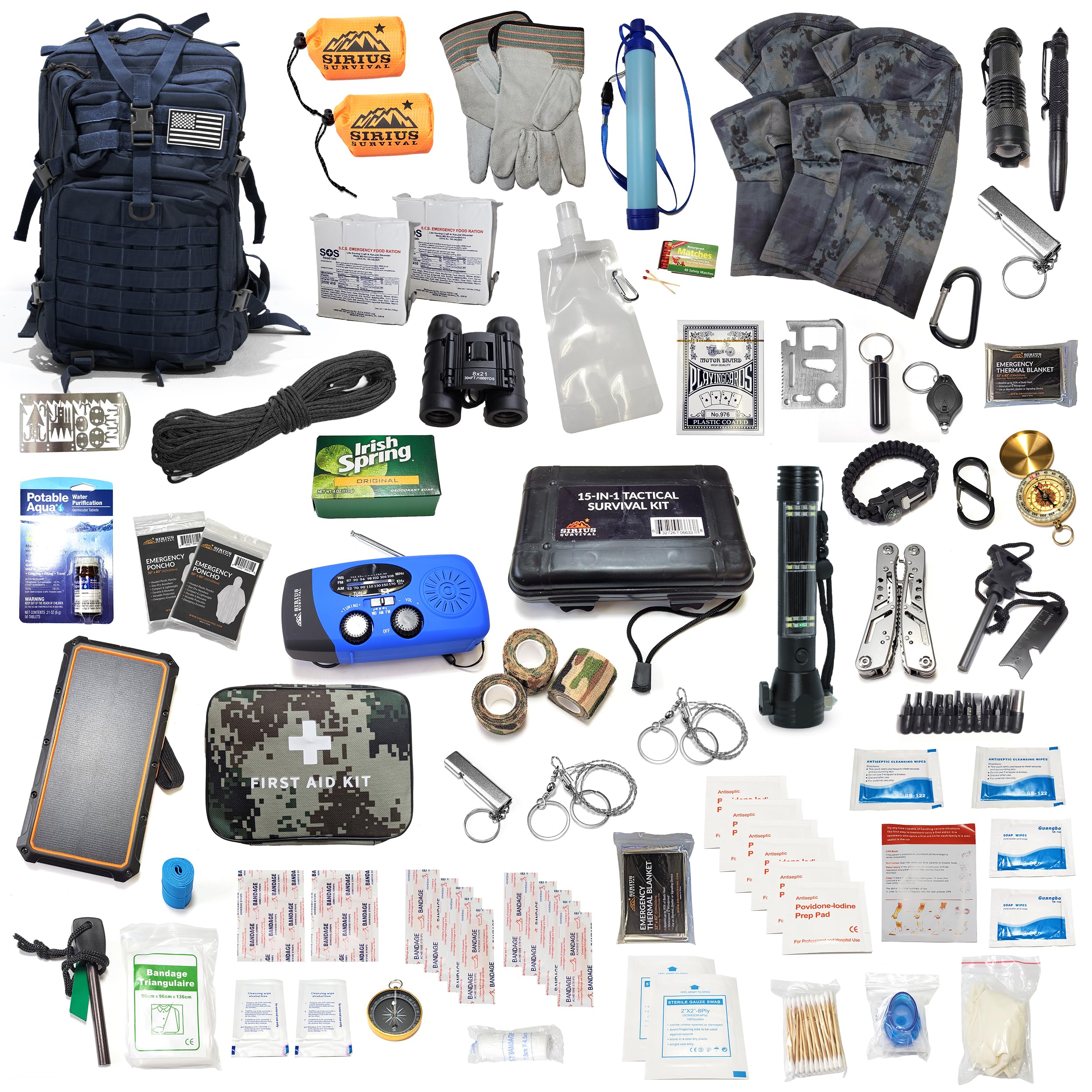 Sirius Pre-Packed Bug Out Bag 72 Hour Kit - Dettaglio