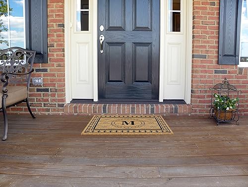 Miniatura 2 de Creative Acentos Super Scraper Bungalow vinilo Fibra de Coco Felpudo, Monogrammed M, 20x 36"