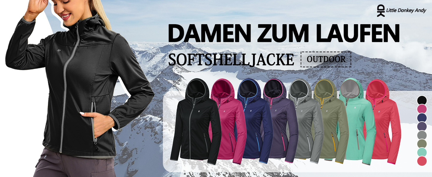 Little Donkey Andy レディース ソフトシェル スキージャケット Little Donkey Andy Women's Lightweight Hooded Softshell Jacket for