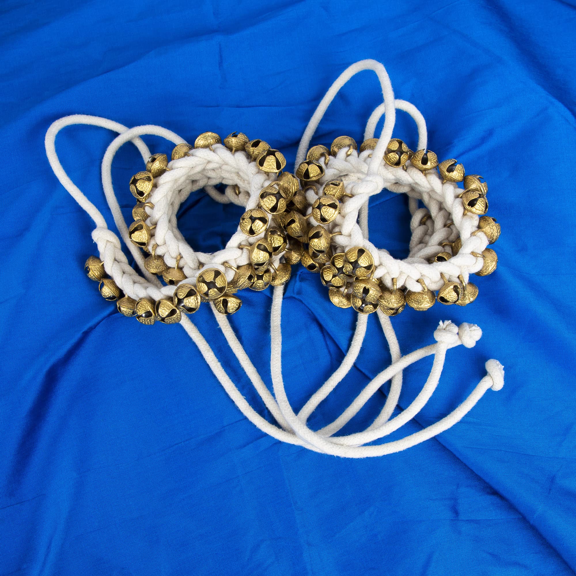 Coppia di campane professionali fatti a mano indiane Kathak Ghungroo grandi legate con corda di cotone Accessori danza classica I Strumento musicale (50 campane)