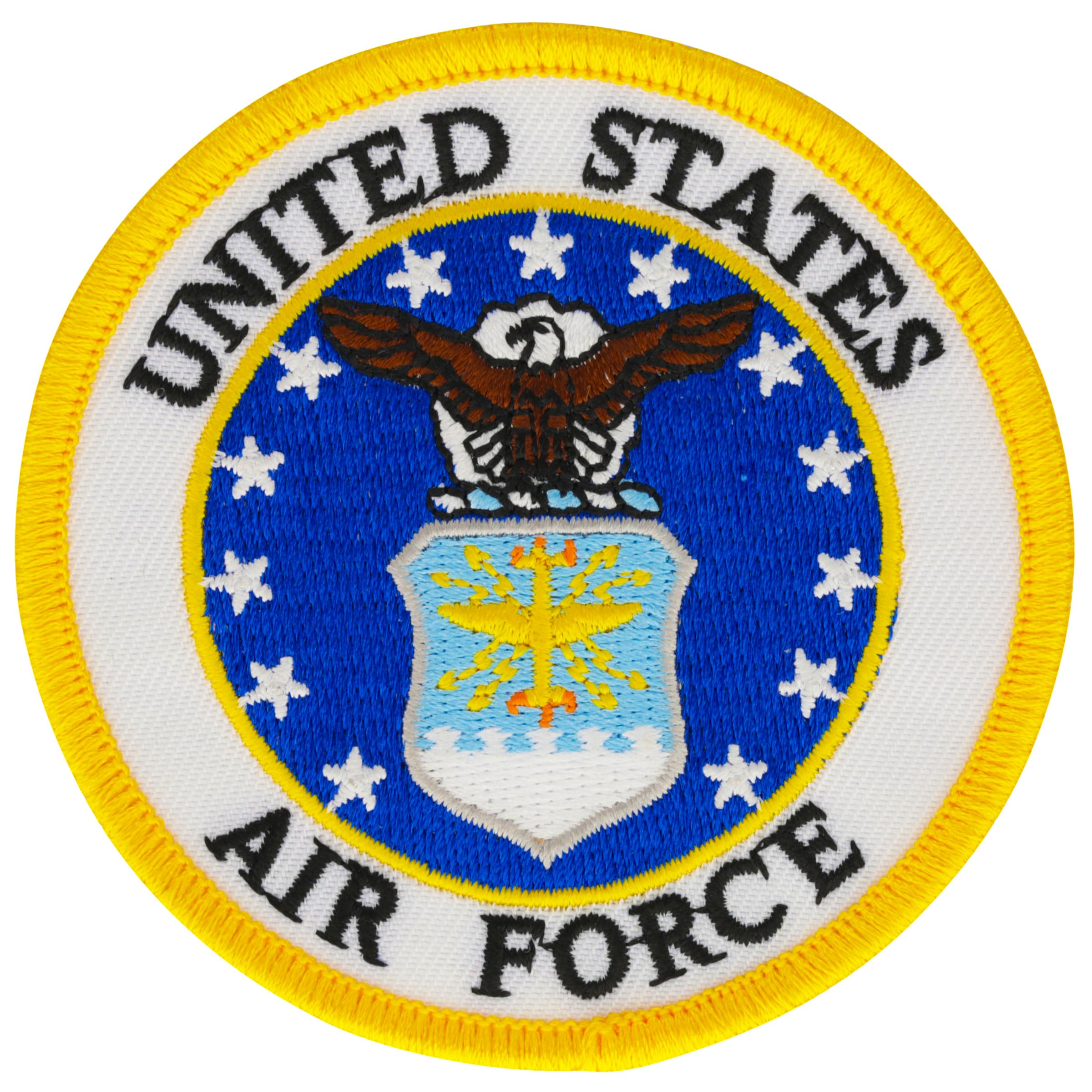 United States Air Force USAF Circular Embroidered Patch, with Iron-On Adhesive (Full Color)
