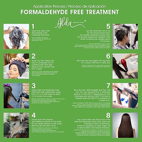 Miniatura 6 de Alda Beauty Care Tratamiento alisador brasileño de queratina  Sistema alisador de soplado  Sin formaldehído 32 fl oz