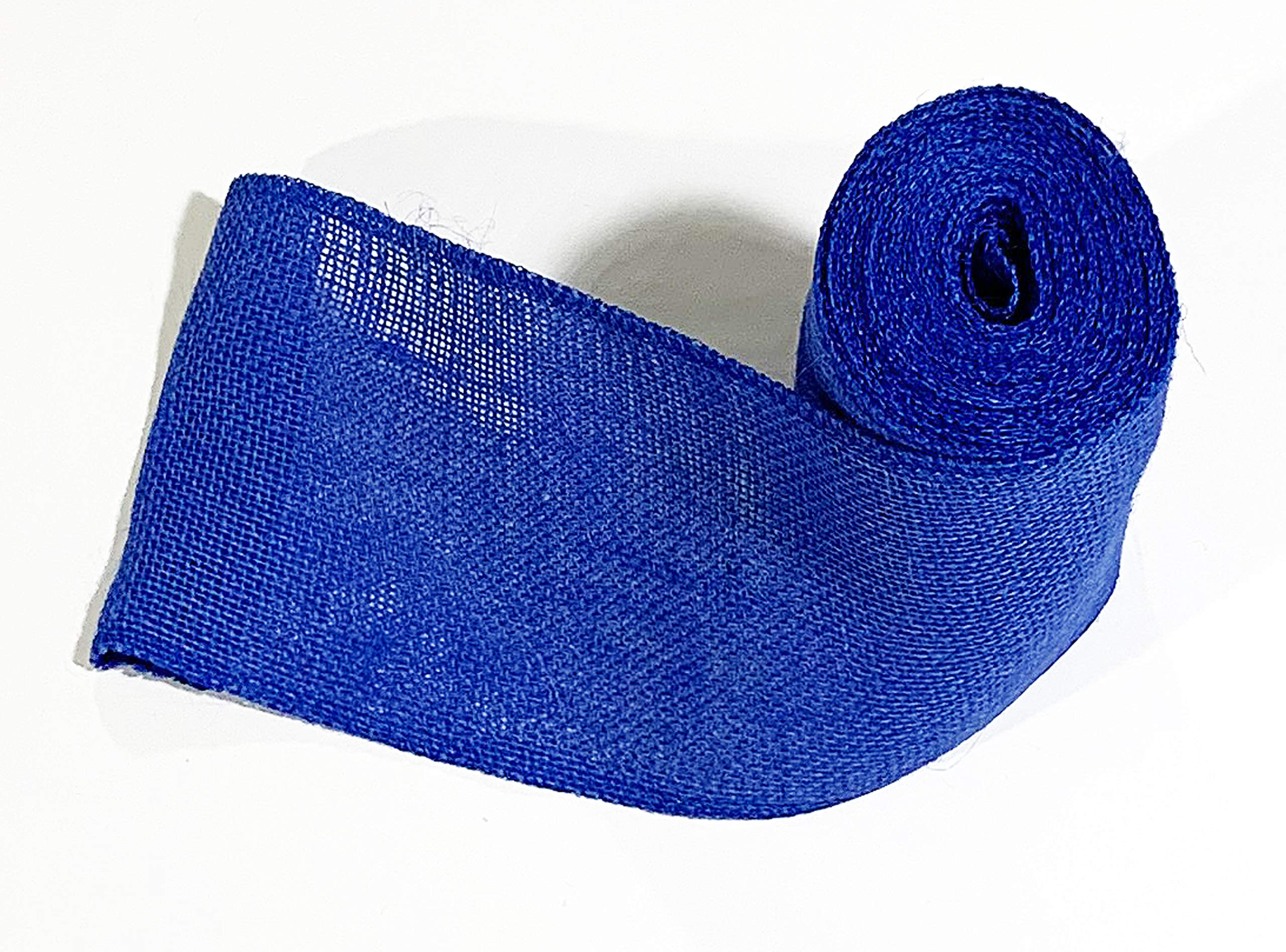 AAYU Natural Jute Wide Royal Blue Burlap Ribbon 5inch X 15 ft Eco Friendly, DIY Gift Wrapping, Weddings, Tie Backs Home Decor Crafts Christmas Decoration