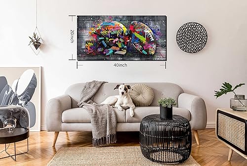 Miniatura 98 de SIXTTART Banksy - Arte de pared en lienzo para sala de estar, arte de pared de graffiti callejero para dormitorio, pintura abstracta grande, arte
