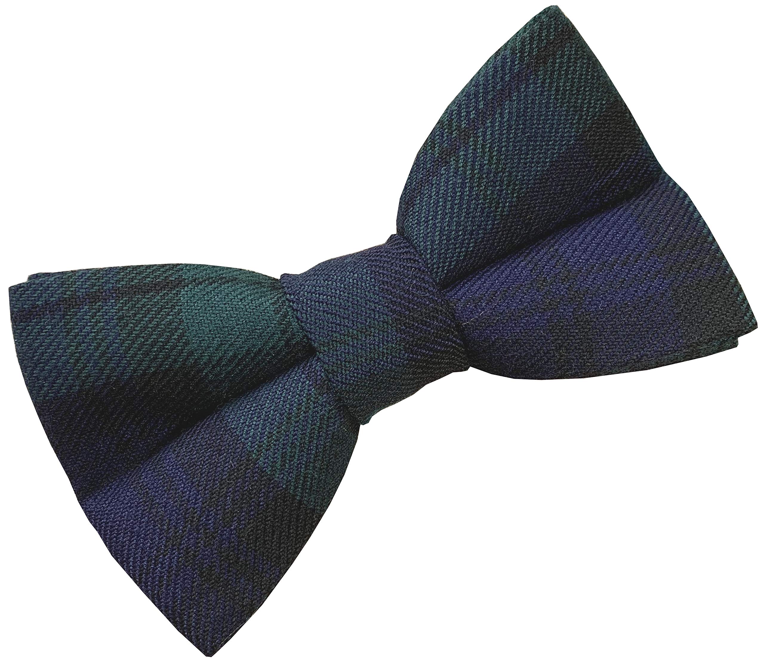 Navy & Green Black Watch Tartan Plaid Bow Tie
