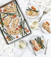 Vista 4 de Juego de moldes de lámina de media hoja de USA Pan Bakeware, 2 láminas de acero aluminizado