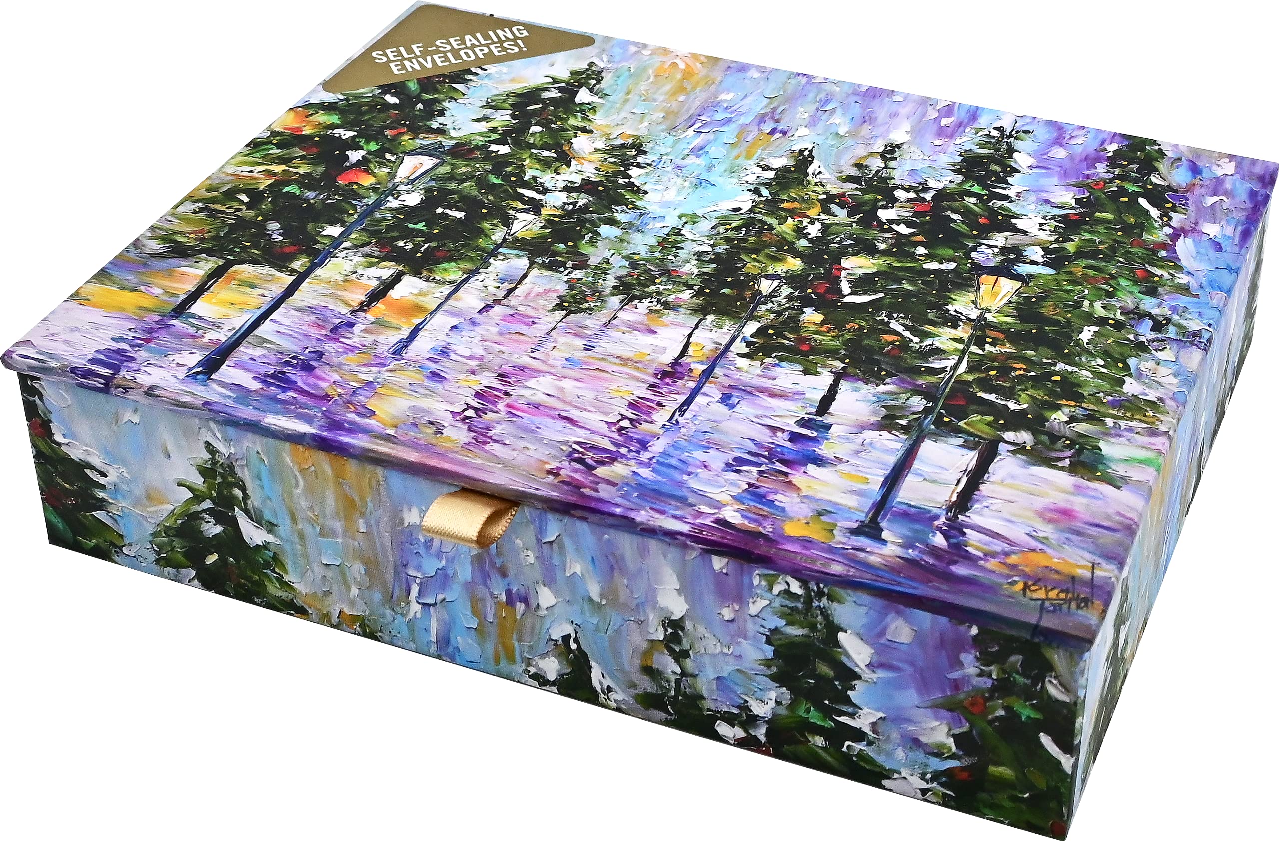 Pines in Moonlight Deluxe Boxed Holiday Cards (20 cards, 21 self-sealing envelopes), Multicolor, 7 x 5 inch - Image 4