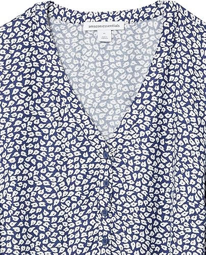 Miniatura 6 de Tienda Essentials - Camisa estilo popover de manga 34 con botones para mujer