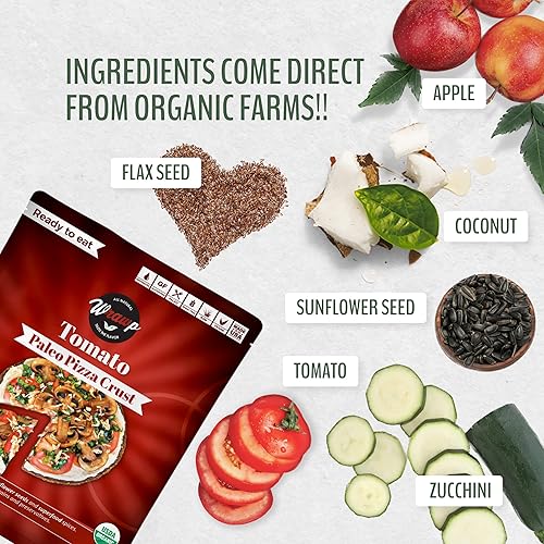 Miniatura 16 de Paleo Pizza Crust Corteza de pizza orgánica saborizada sin gluten, sin lácteos, sin soja, sin nueces y corteza de pizza vegana
