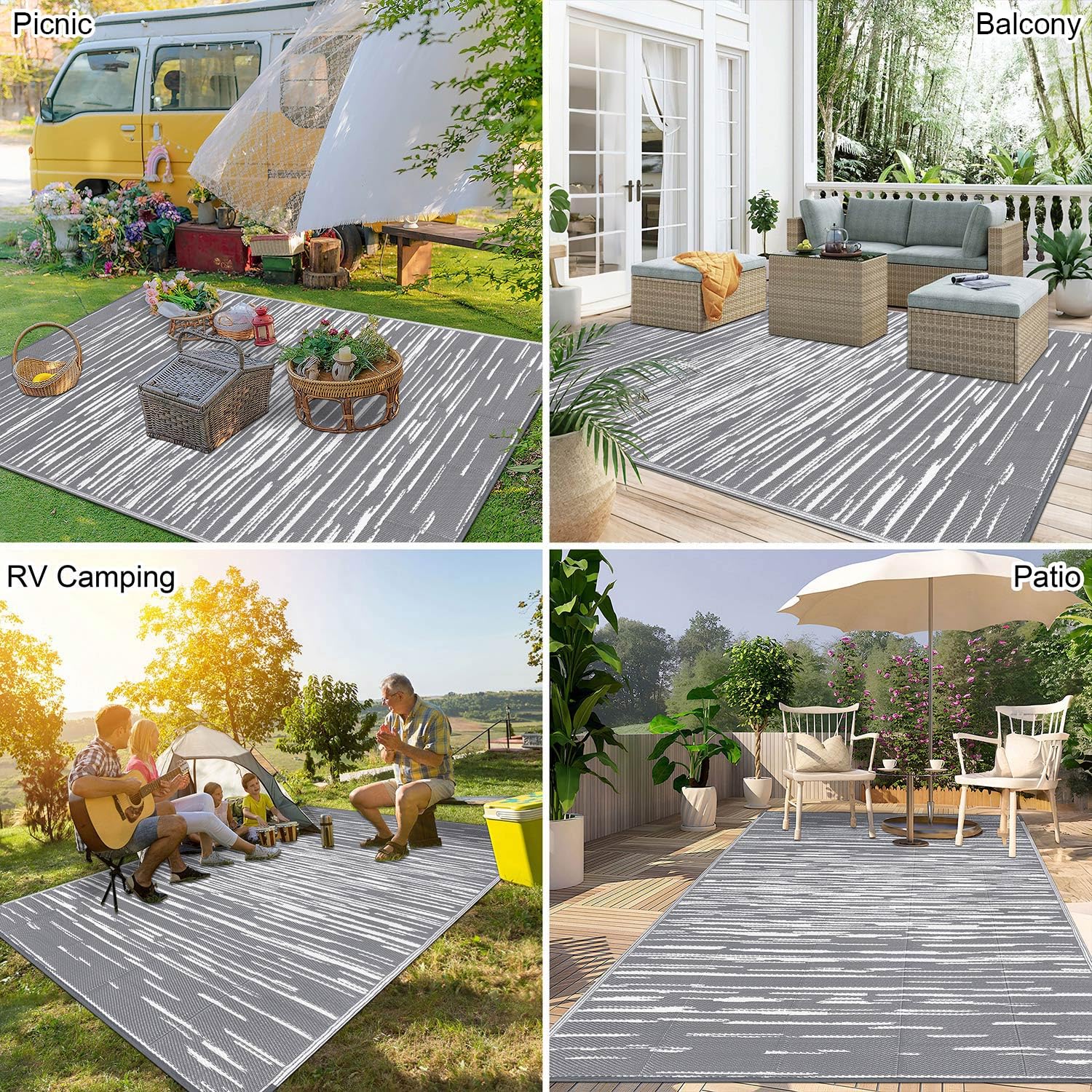 SHACOS Large Outdoor Rug Waterproof 180 X 270 Cm Picnic Blanket
