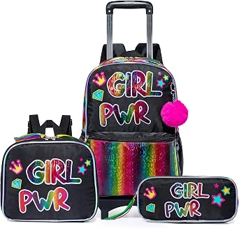 Children's Backpack with Wheels Trolley Primary School Elementary Backpack