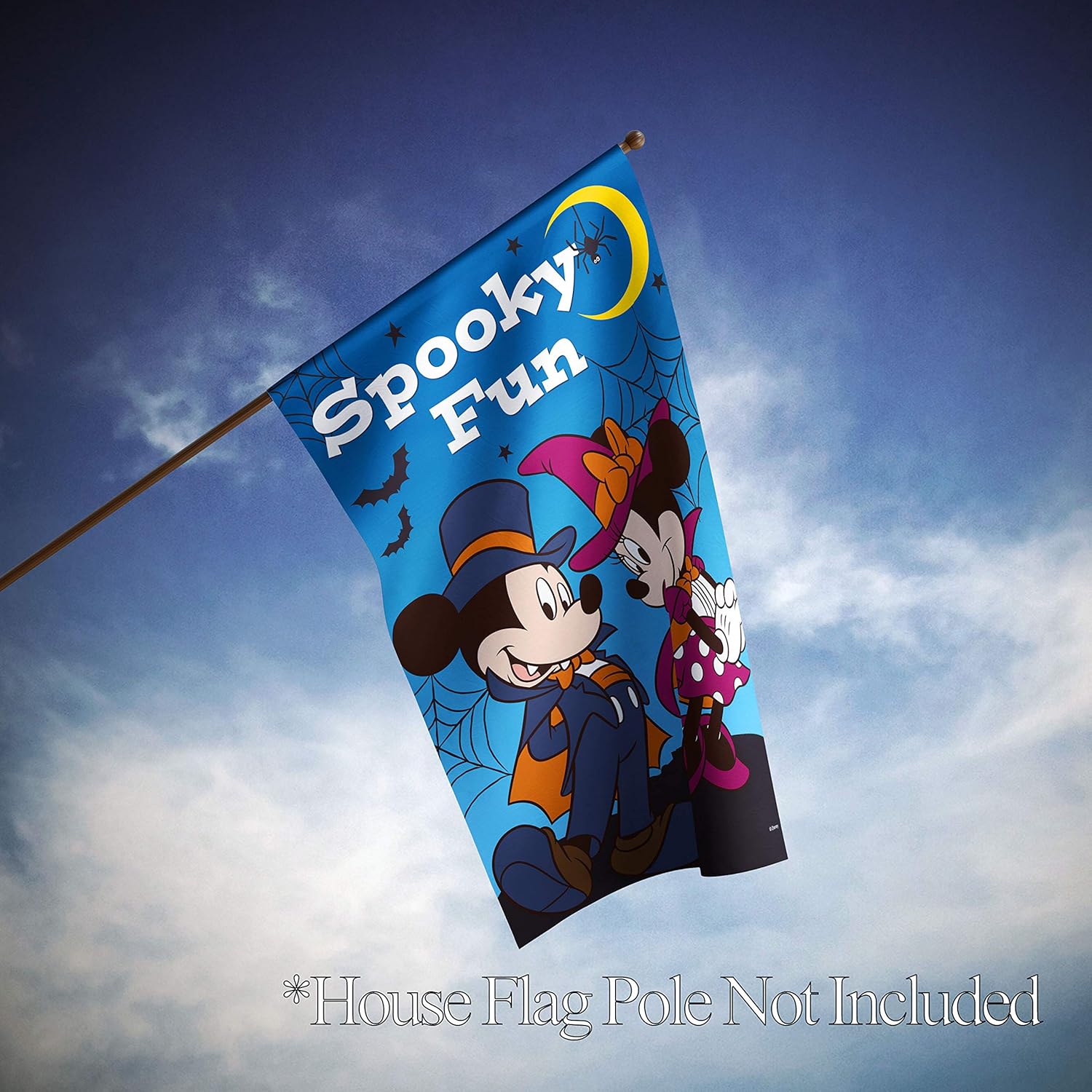 Flagology, Disney, Spooky Fun Mickey & Minnie, Garden Flag, Outdoor/Indoor, Exclusive Premium Fabric, Officially Licensed Disney (12" x 18")