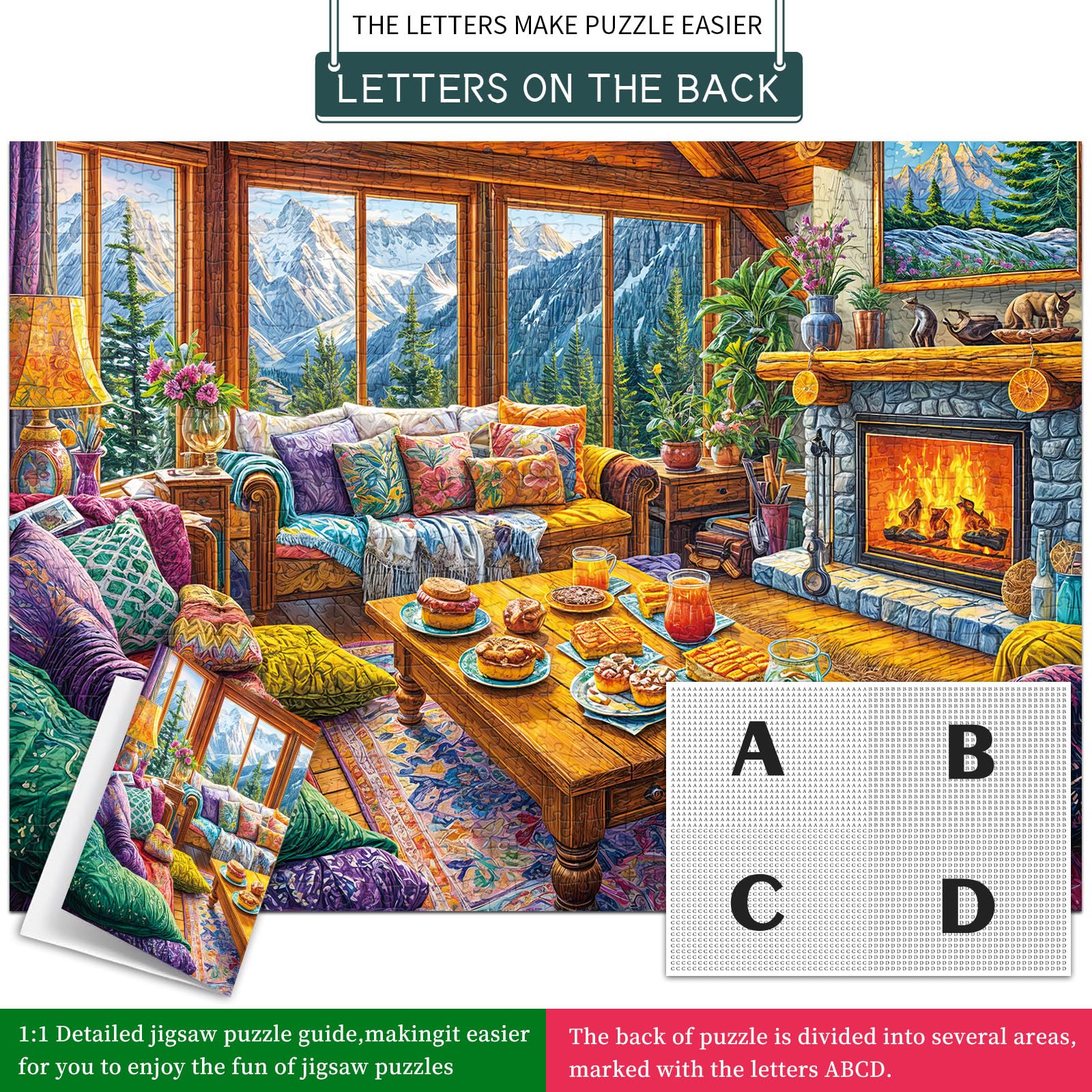 Puzzle 1000 elementów dla dorosłych i dzieci, Niemożliwa Gra, Układanka jako Prezent, Sprytne Zagadki, Kolorowe Układanki, Puzzle z Motywem Ciepłego Domu