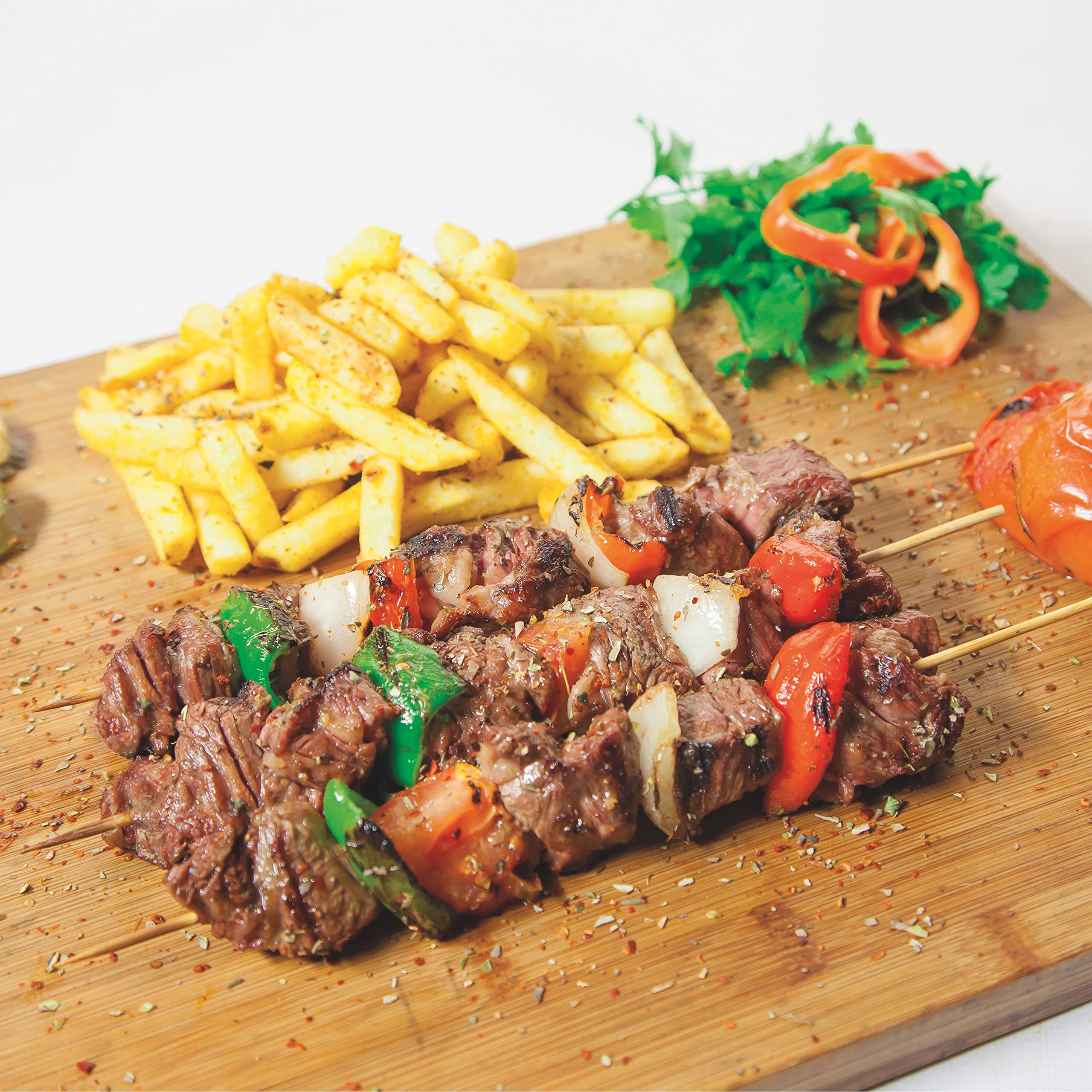 Lot de 100 brochettes en bambou naturel de 25,4 cm pour amuse-bouches, fruits, cocktails, fontaines à chocolat, grill, barbecue, cuisine, artisanat, jardinage et fête