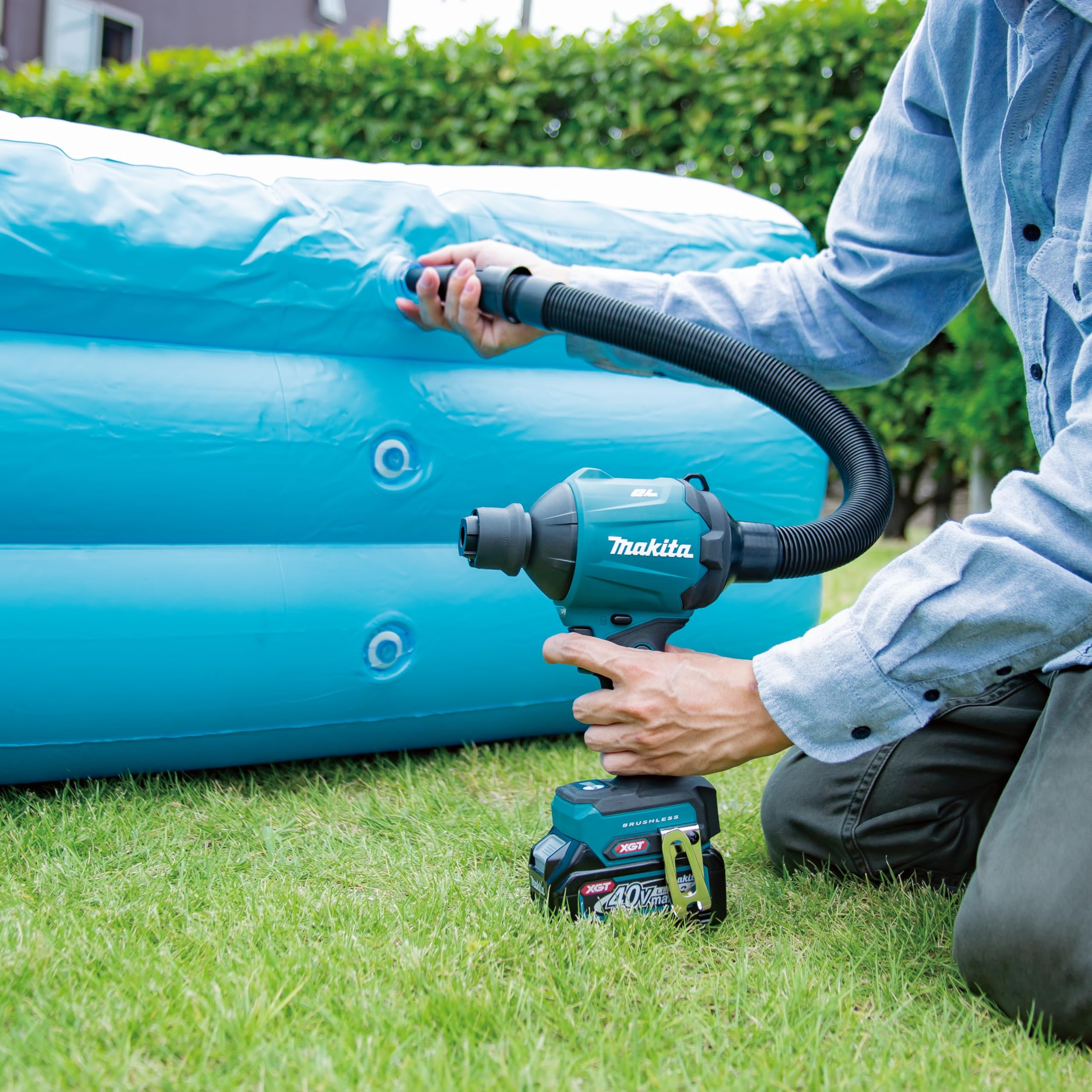 Makita AS001GA102 Ventilateur sans Fil 40 V Max. / 2,0 Ah 1 Batterie + Chargeur dans Un Sac de Transport Bleu pétrole