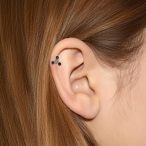 Miniatura 8 de Cartilage Piercing Jewelry - Cartilage Bar Onyx, Implant Grade Titanium Ear Piercing