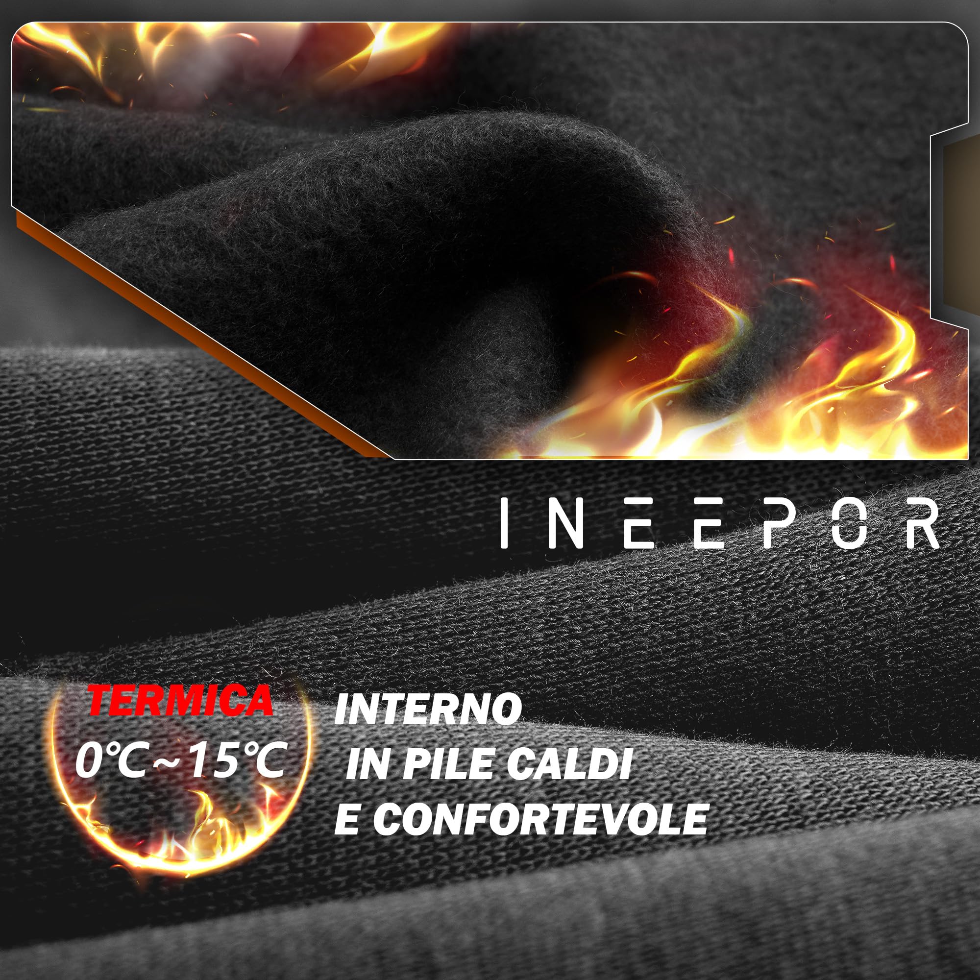 ineepor Pantaloni Tuta Uomo Invernali Baggy Felpati Pile Caldi Gamba Larga