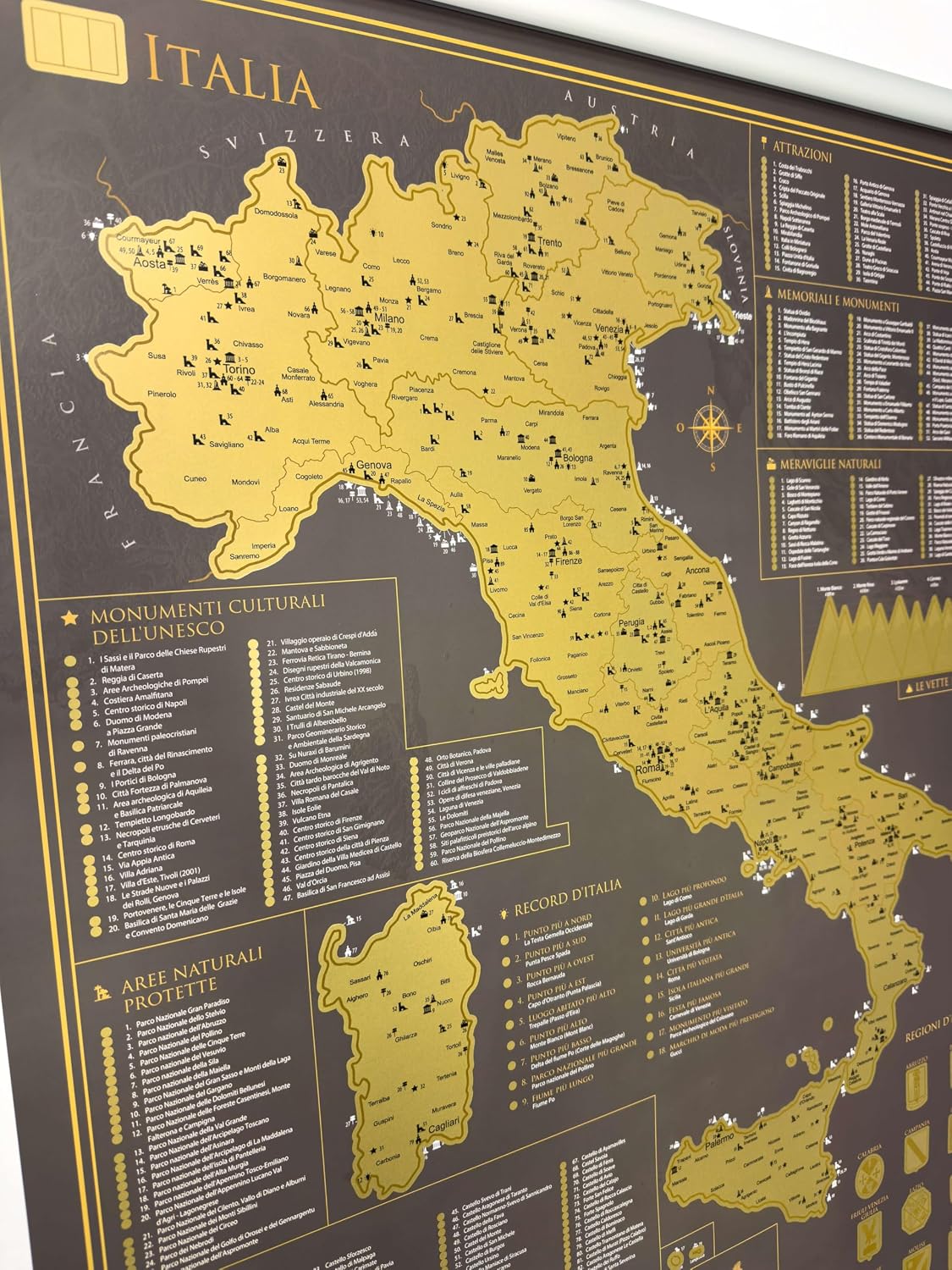 68travel Italy Scratch Paper - Large (A1 84.1cm x 59.4cm) - Beautiful Wall Art Poster with a Fine Design