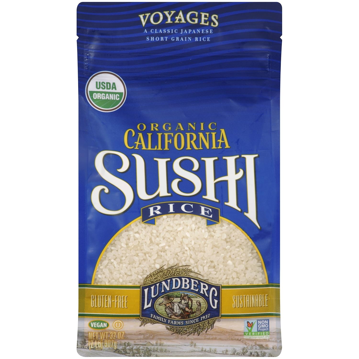 Lundberg Rice Sushi Short Grn Org Gf12