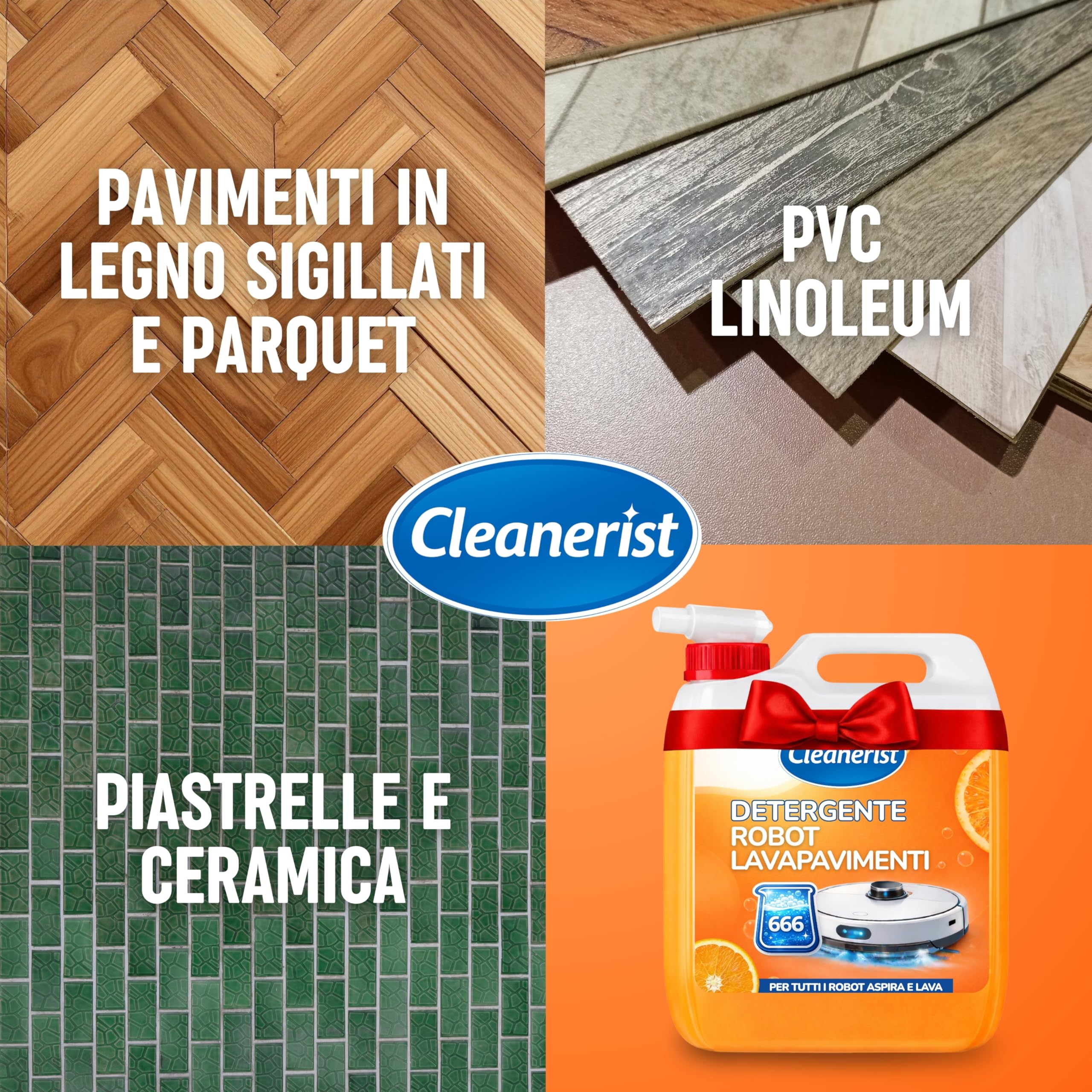 Cleanerist | 10L Detergente Robot Lavapavimenti Arancia (666 dosi) - 15ml su 300ml - Universale per tutti i modelli - Concentrato 1:20 - Senza aloni