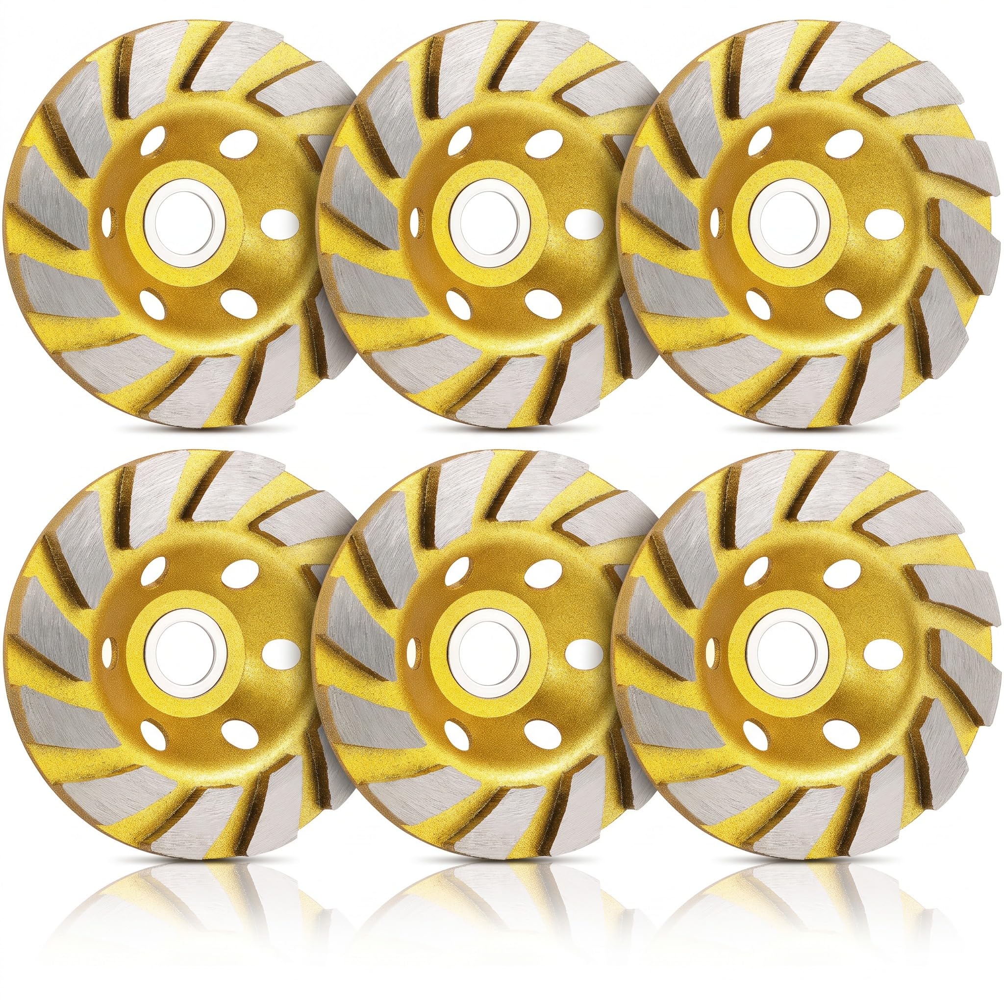 Mudder 6 ruedas de molienda de diamante de hormigón de 4 pulgadas