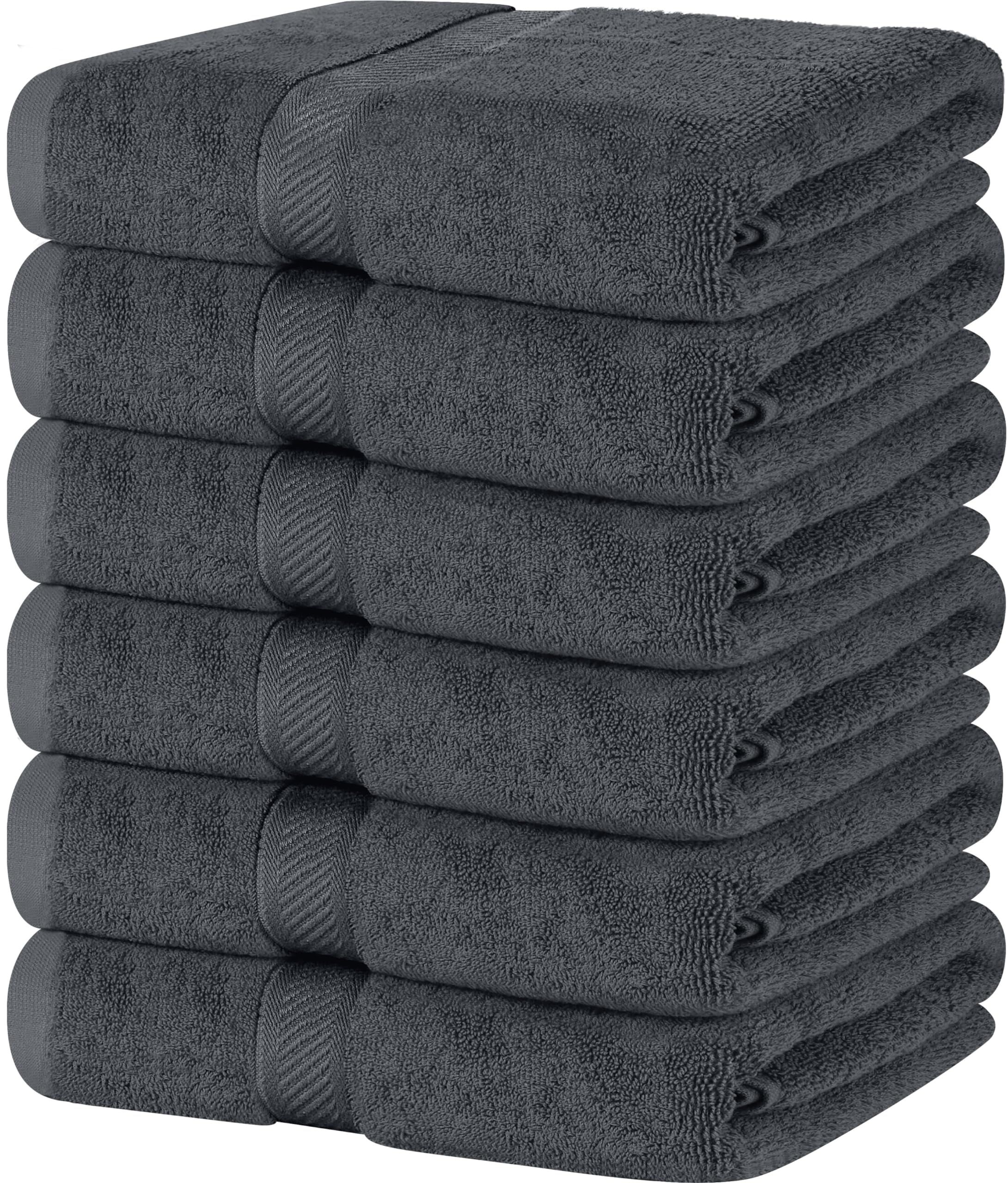 Utopia Towels 6 Pack Small Bath Towel Set, 22 by 44 Inches, 500 GSM 100% Ring Spun Cotton, Lightweight and Highly Absorbent Quick Drying Premium Towels for Hotel, Spa and Bathroom, Grey