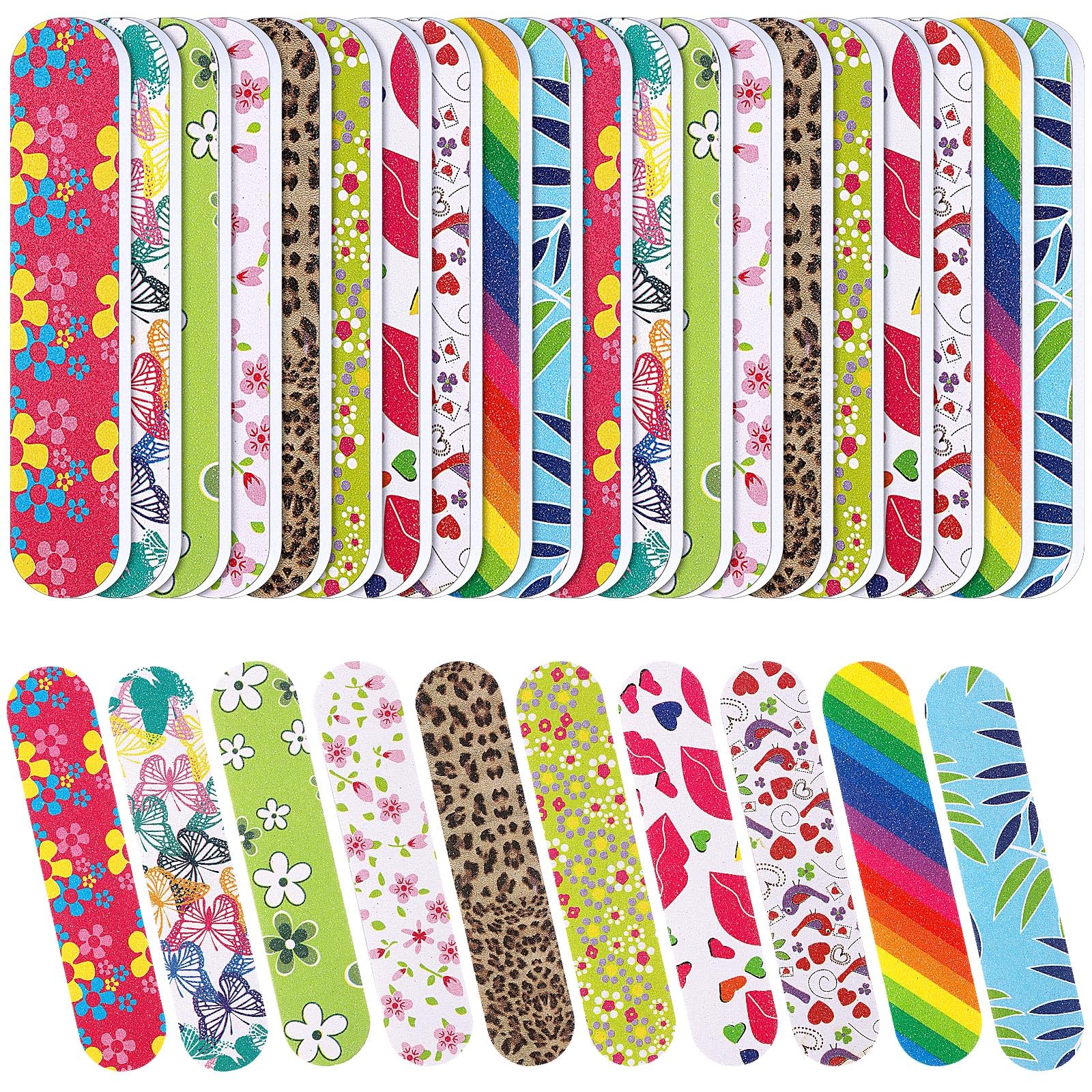 Sumind 100 Pack Nail Files Double Sided Emery Boards Manicure Tools (3.54 x 0.79 x 0.16inch)