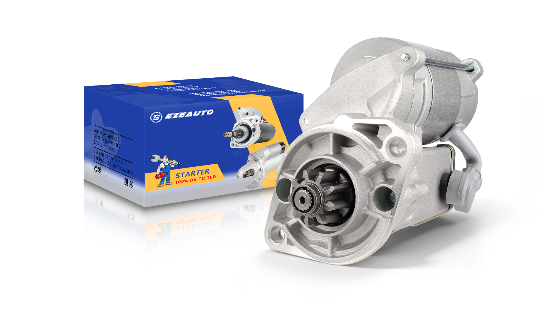 Image of Ezexpreze New 18145 Starter for Kubota Diesel Compact Tractors L2250 L2500 L2550 L2650 L2800 L2900 L2950 L3010 L3130 L3240 L3300 L3400 L3410 L3430 L35 KJS130 3407016081 3407016083 1280008460