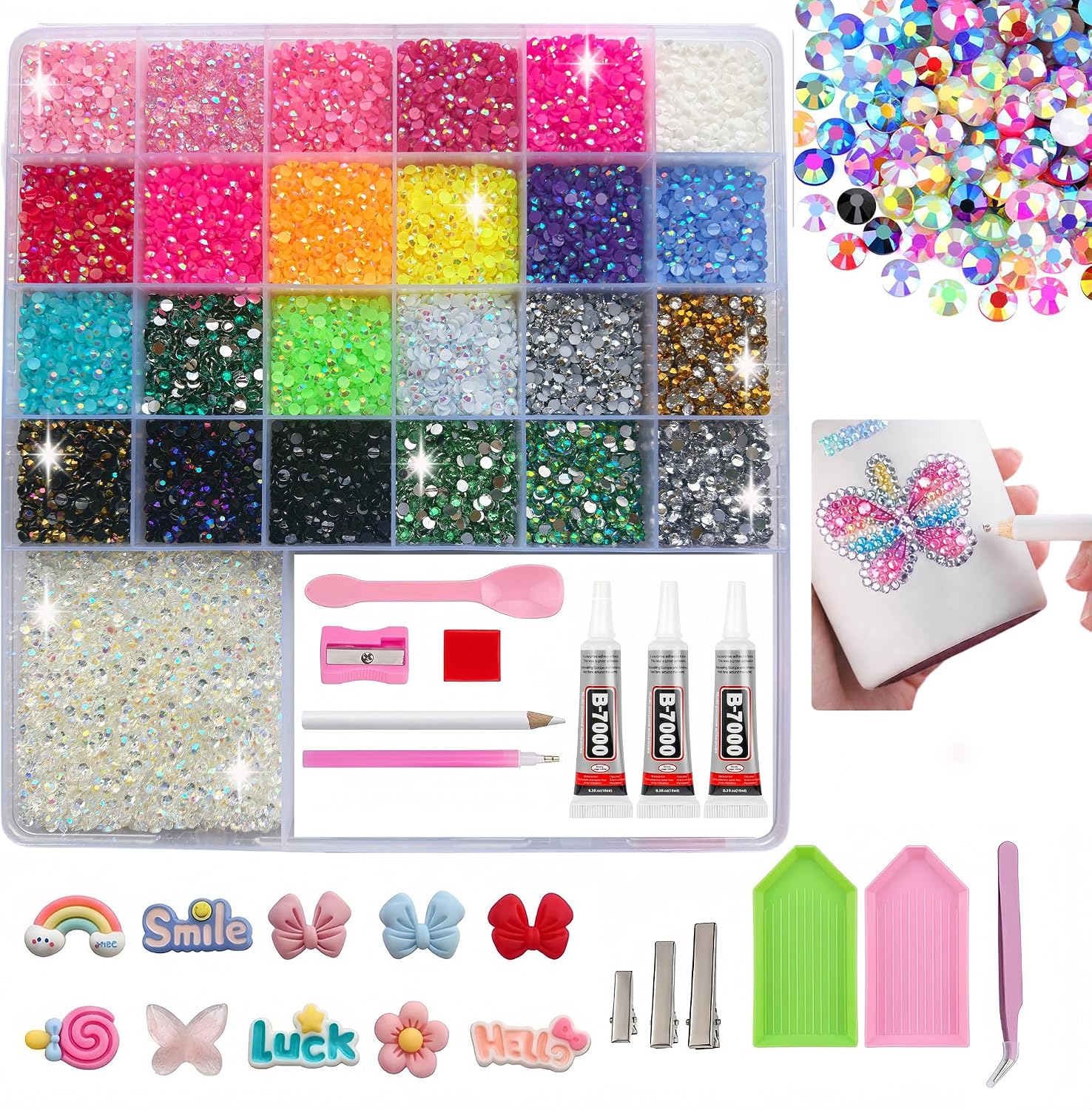 Bedazzler Kit with Rhinestones 40000Pcs 3mm Bedazzling Gems - Diamond Art