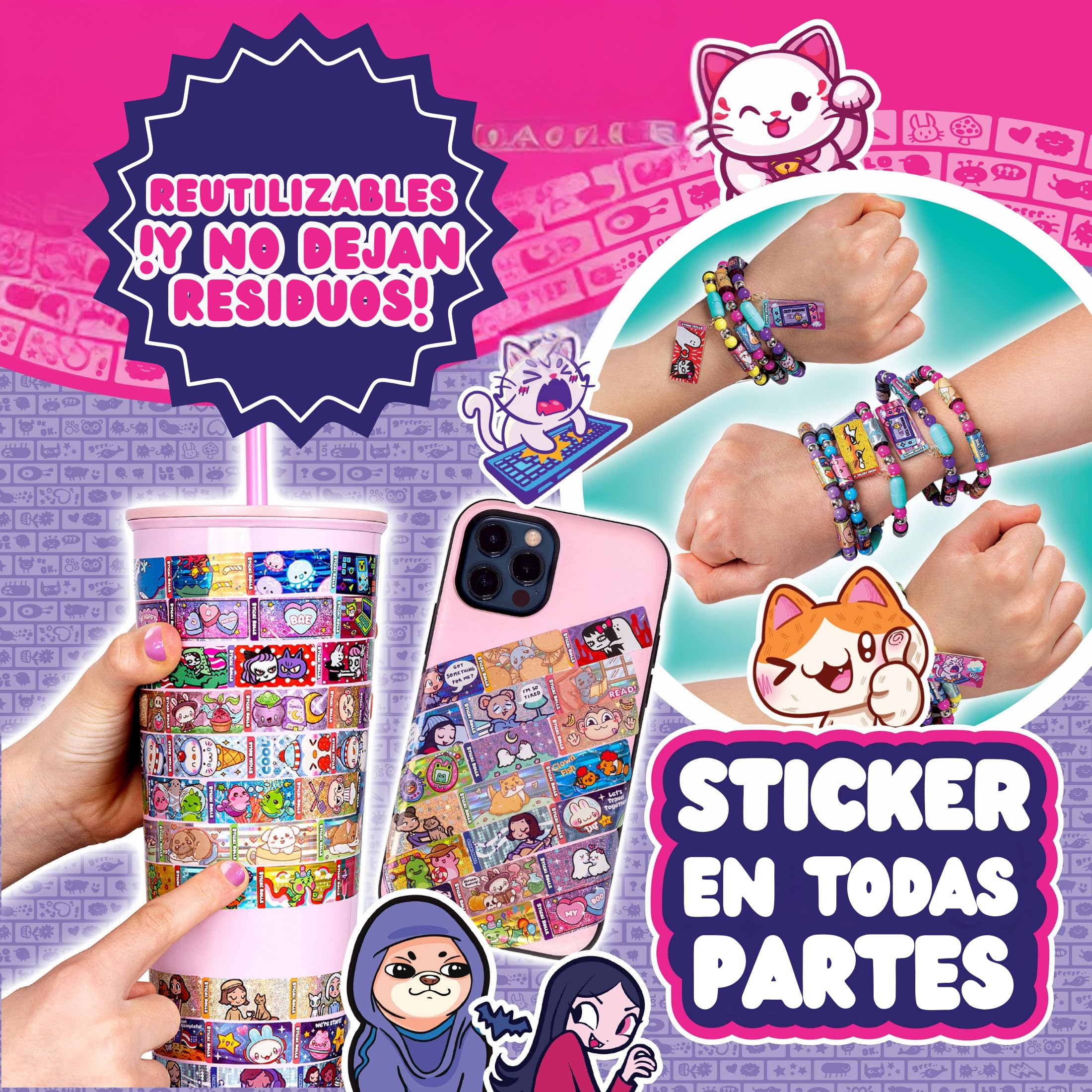 Ravensburger SkyCastle - Sticki Rolls Serie 2: Pulsera | Pulsera para Niña a partir de 5 años| Kit Pulseras Con 70 Pegatinas Infantiles | Regalos Niña 5 Años O Más, colores surtidos