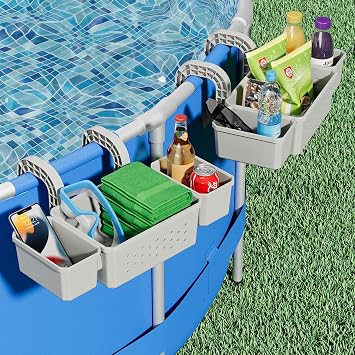 Poolside Storage Above Ground Pool Accessories 2 Cup Holder Basket, 2 Pack