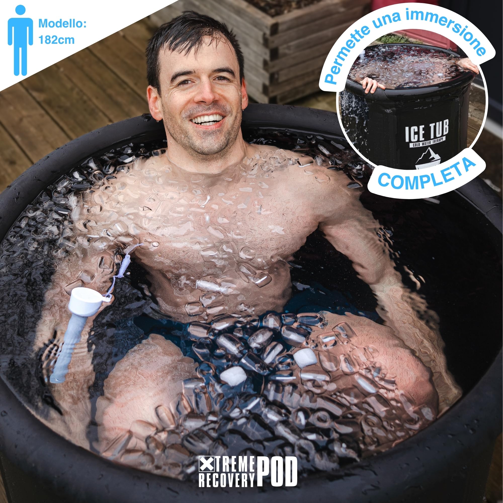 Ice Bath Premium Vasca por crioterapia Ghiaccio | Vasca da Bagno richiudibile | Vasca da Bagno Gonfiabile… (Black)