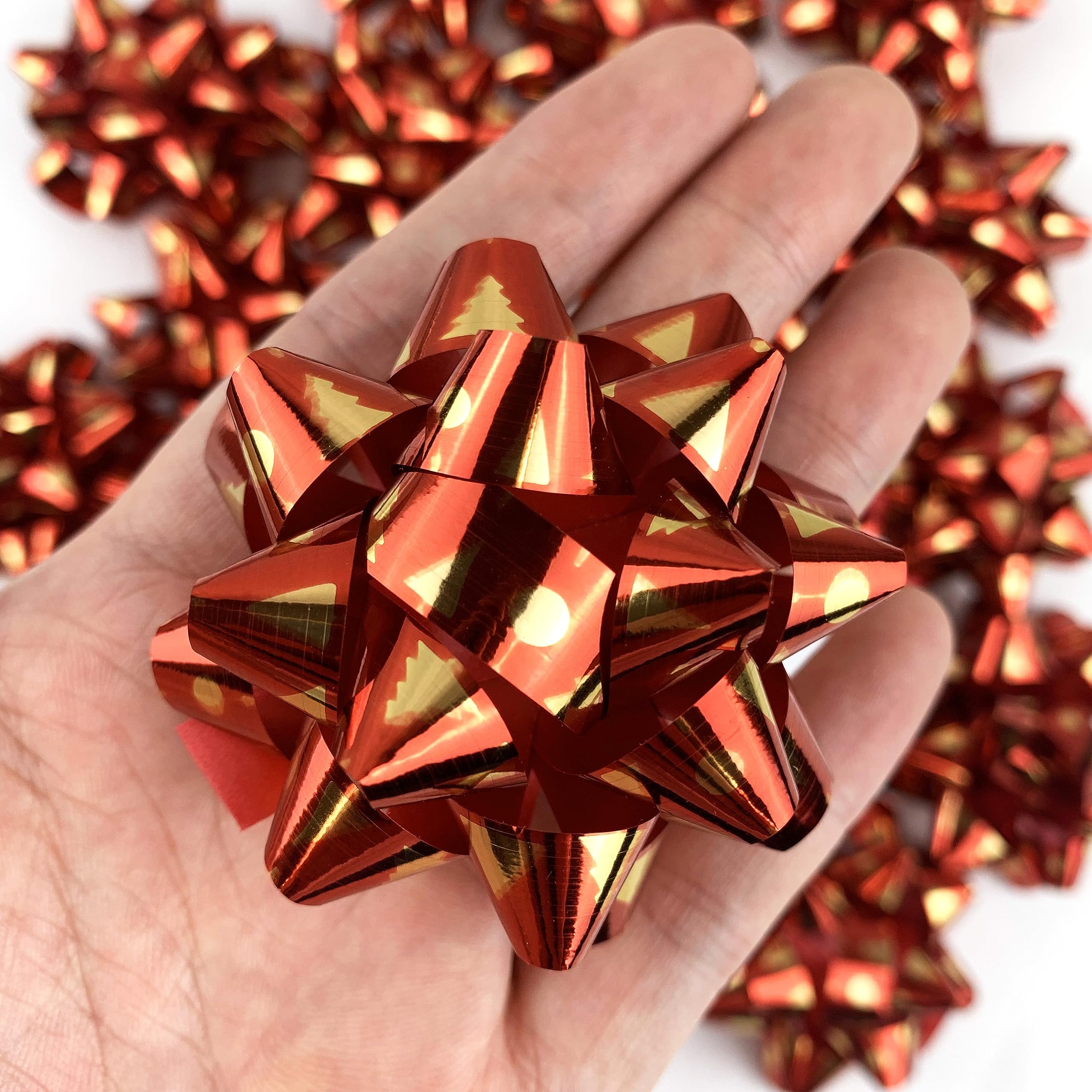 Heyiwell Geschenkschleifen in Rotgold, 20 Stück, selbstklebende Geschenkschleifen für Urlaub, Hochzeiten, Geburtstage, Party-Dekoration, 5,5 cm
