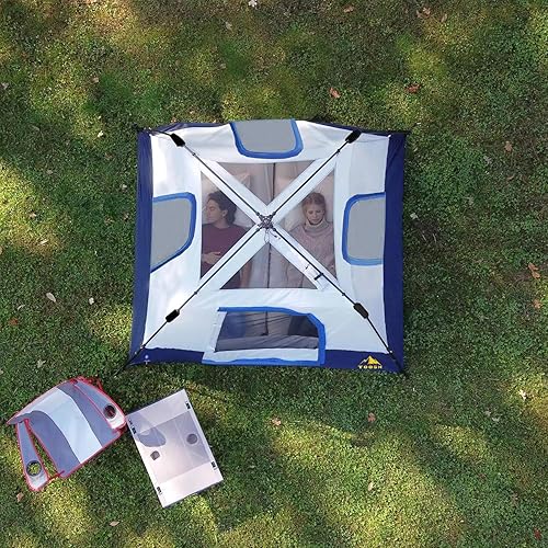 Miniatura 8 de Tienda de campaña para 34 personas con 1 puerta, 4 ventanas y ventilación mejorada, instalación instantánea, impermeable, 8 x 8 x 67 pulgadas, tela