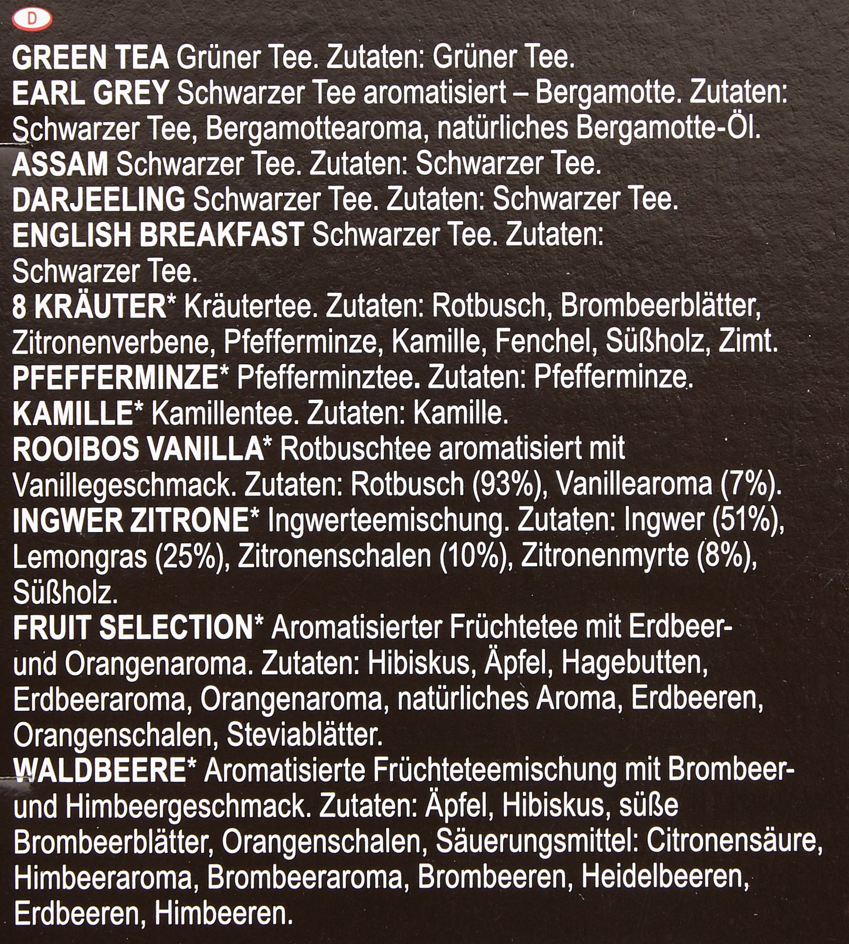 Teekanne Premium Selection Box, 12 x 15 Teebeutel, 390 g