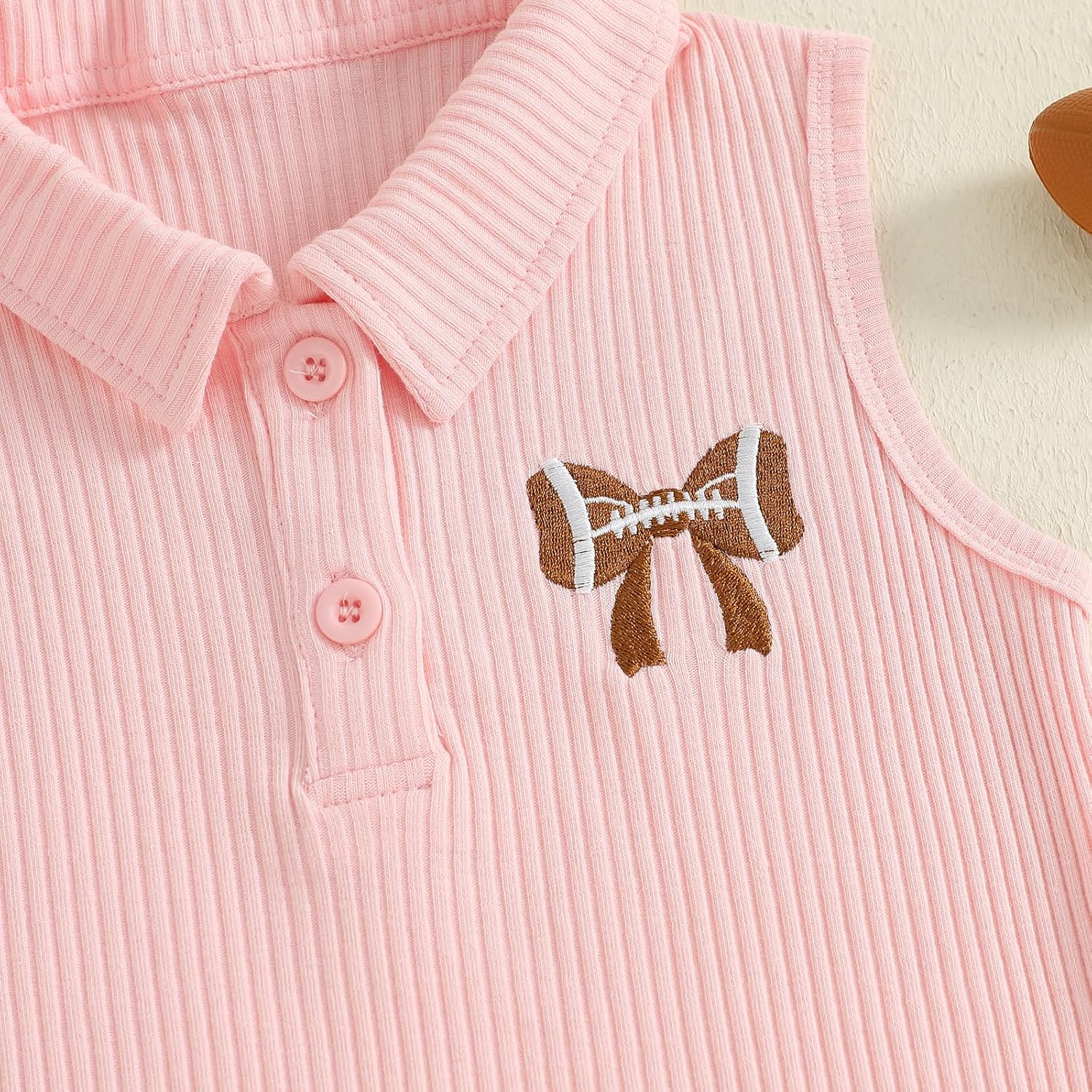 GOOCHEER Toddler Girl Outfit Football Embroidery Sleeveless T-Shirt Tank Top and A-Line Pleated Skirt Game Day Clothes Set - Image 4