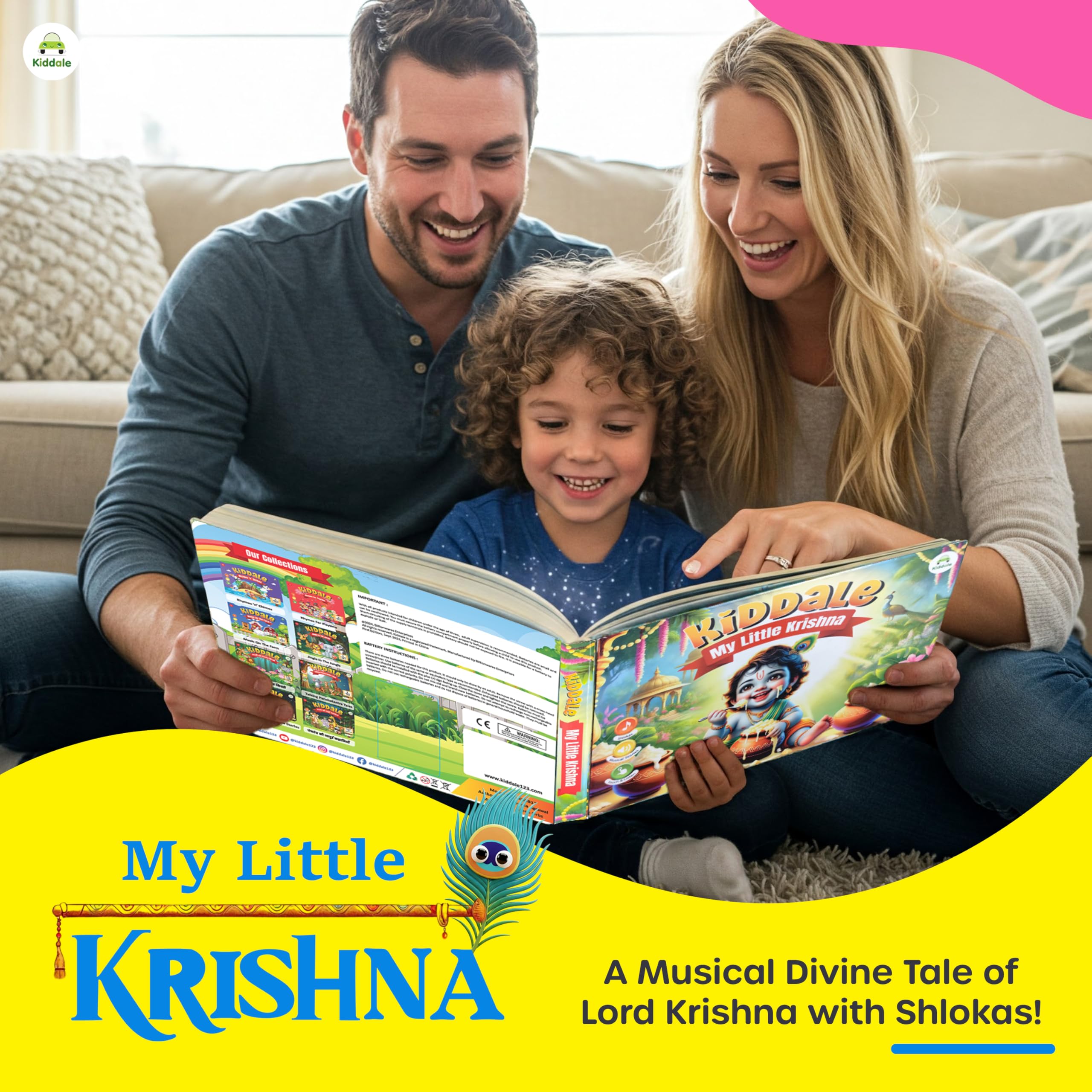 Kiddale My Little Krishna Musical Book | Bilingual Hindi-English Spiritual Sound| Audio Stories, Shloka