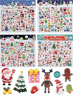 クリスマス シール 立体 デコシール 4枚セット クリスマス 飾り sticker ご褒美ステッカー ぷくぷく 手帳ステッカー かわいい Merry Christmas プレゼント 装飾 贈り物 デコレーション サンタ 雪だるま 雪の結晶 リース 鹿